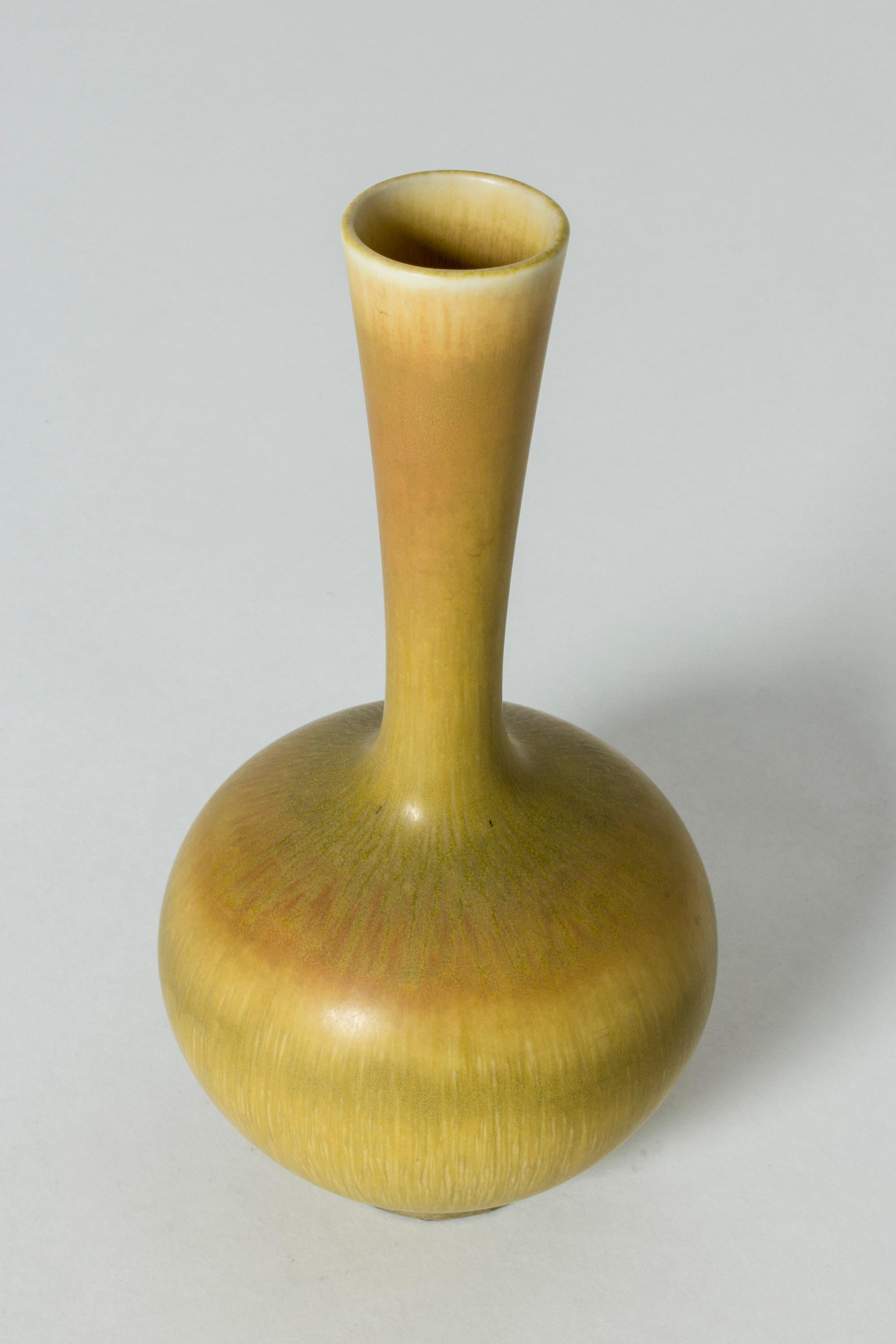Scandinavian Modern Yellow Stoneware Vase by Berndt Friberg