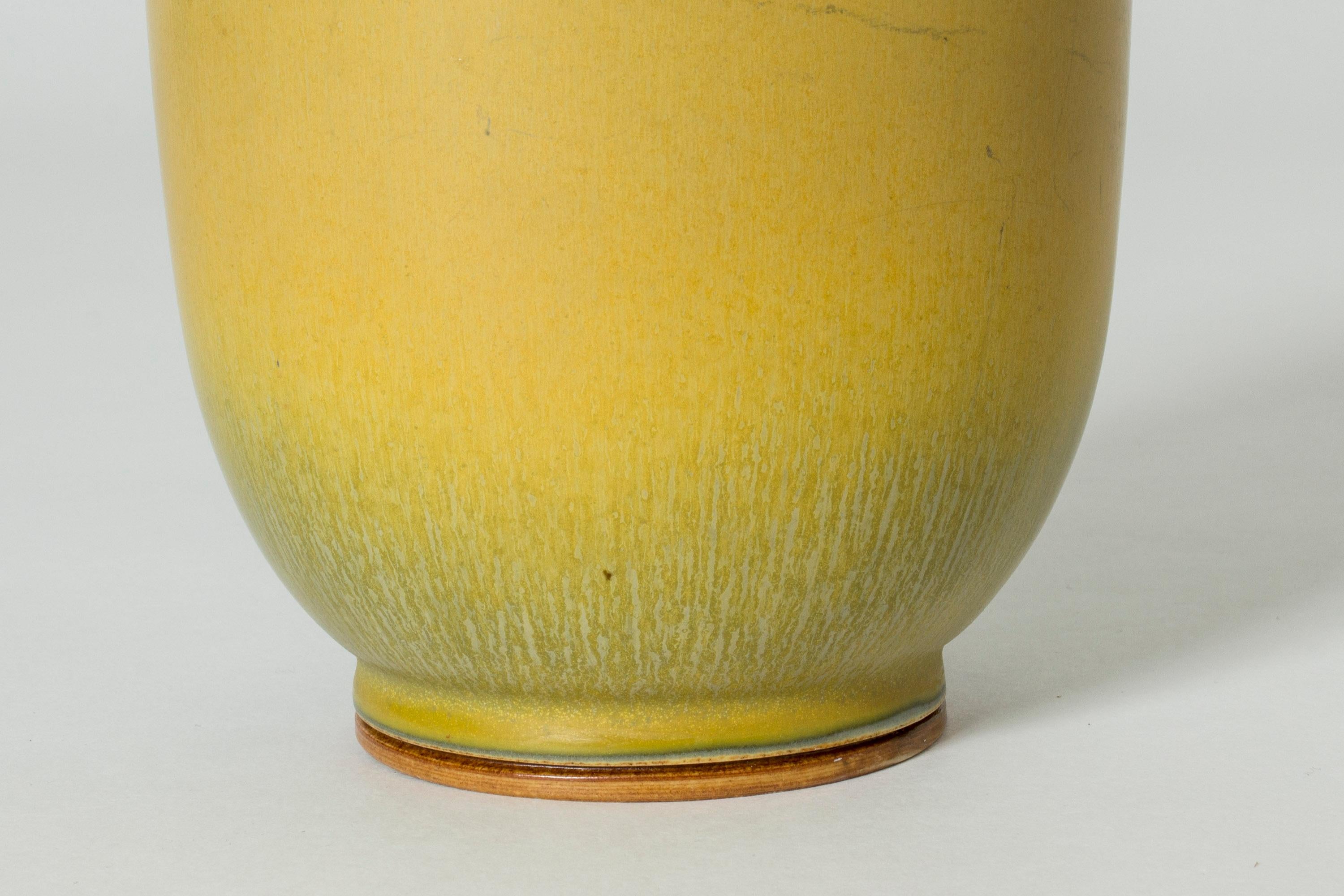 Scandinavian Modern Yellow Stoneware Vase by Berndt Friberg