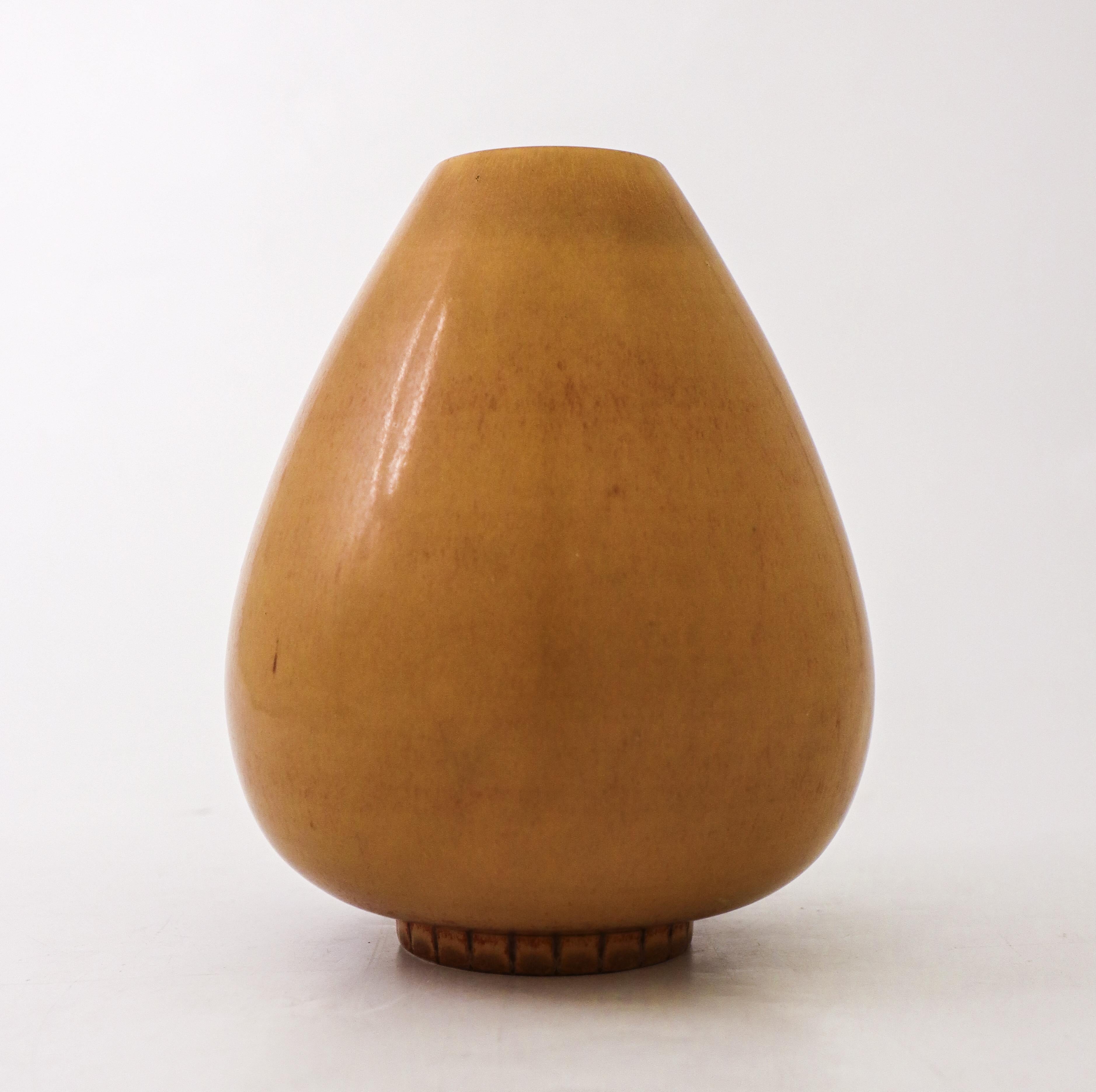 Glazed Yellow Stoneware Vase, Gunnar Nylund, Rörstrand, 1950-1960s For Sale