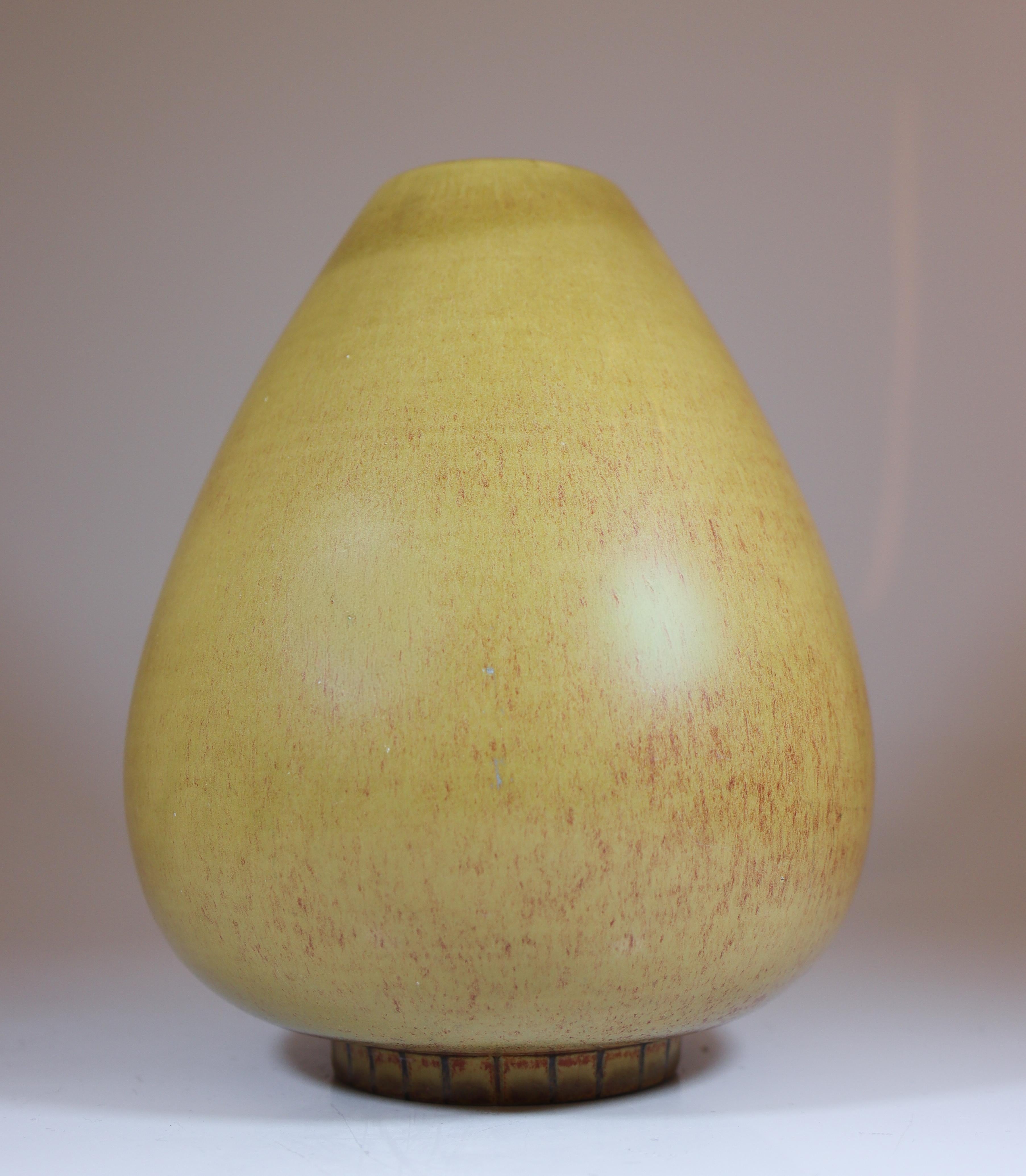 20th Century Yellow Stoneware Vase, Gunnar Nylund, Rörstrand, 1950-1960s For Sale