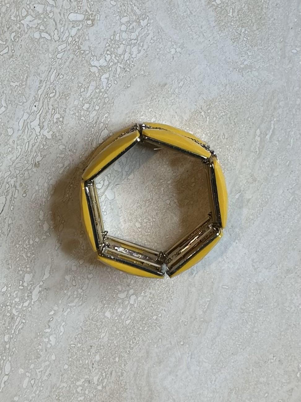 Bracelet Regency vintage jaune extensible Unisexe en vente