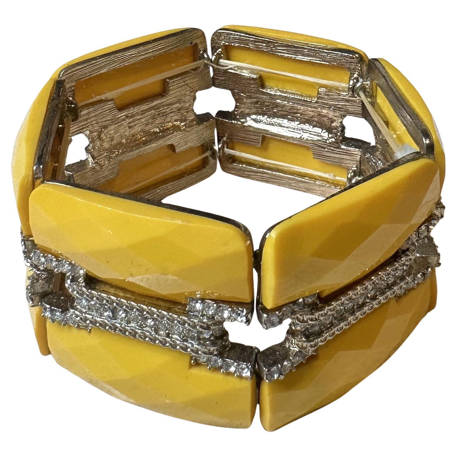 Vintage Yellow Stretch Regency Bracelet