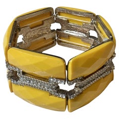 Bracelet Regency vintage jaune extensible