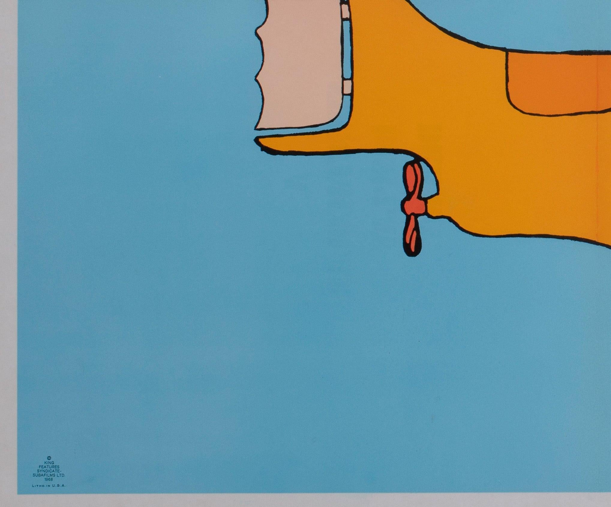 Linen Yellow Submarine 1968 Capitol Records Poster, Heinz Edelmann For Sale