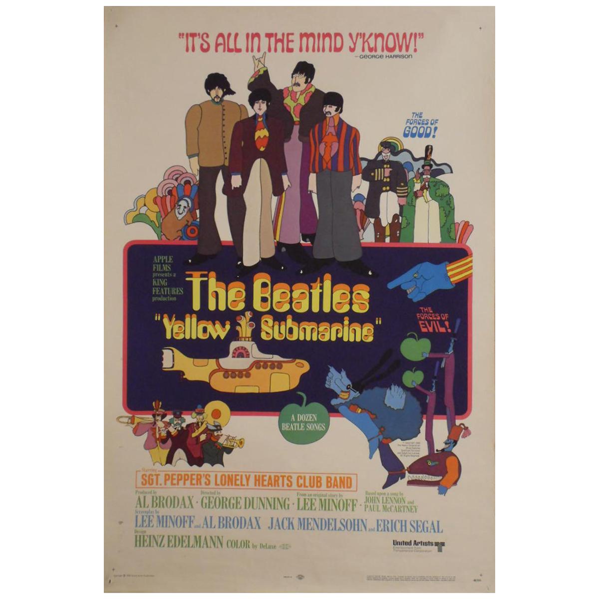 Yellow Submarine '1968' Poster For Sale