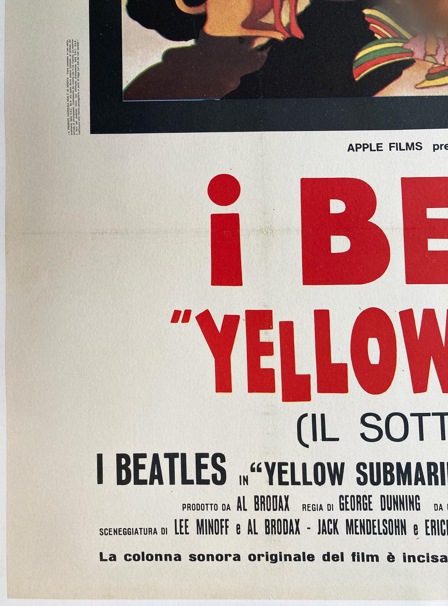 Yellow Submarine Original Italian Film Movie Poster, 1968 2