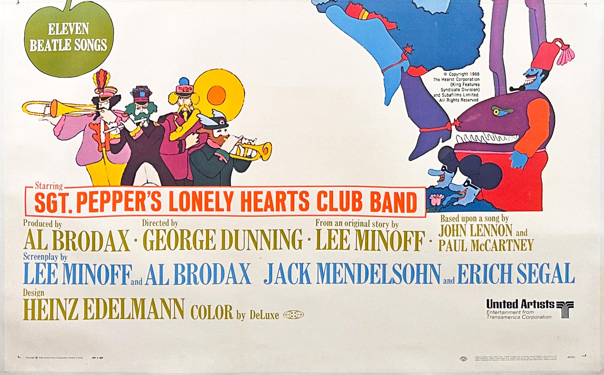 20th Century Yellow Submarine The Beatles 1968 US 3 Sheet Film Poster, Heinz Edelmann For Sale