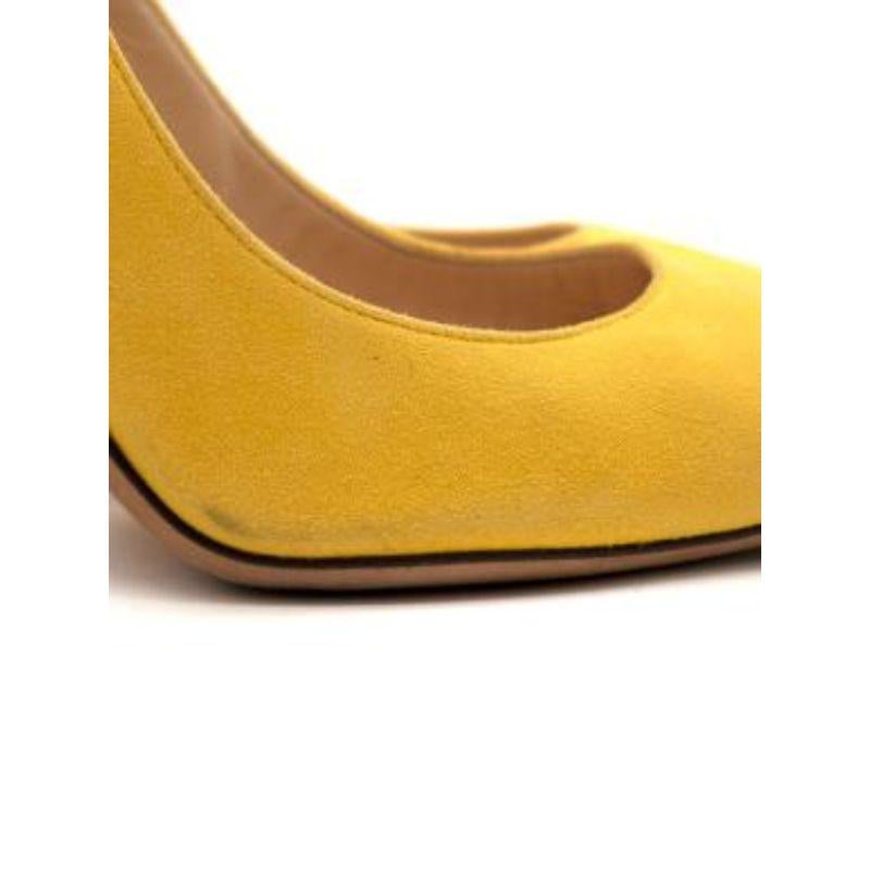 Yellow Suede Point Toe Heeled Pumps For Sale 3