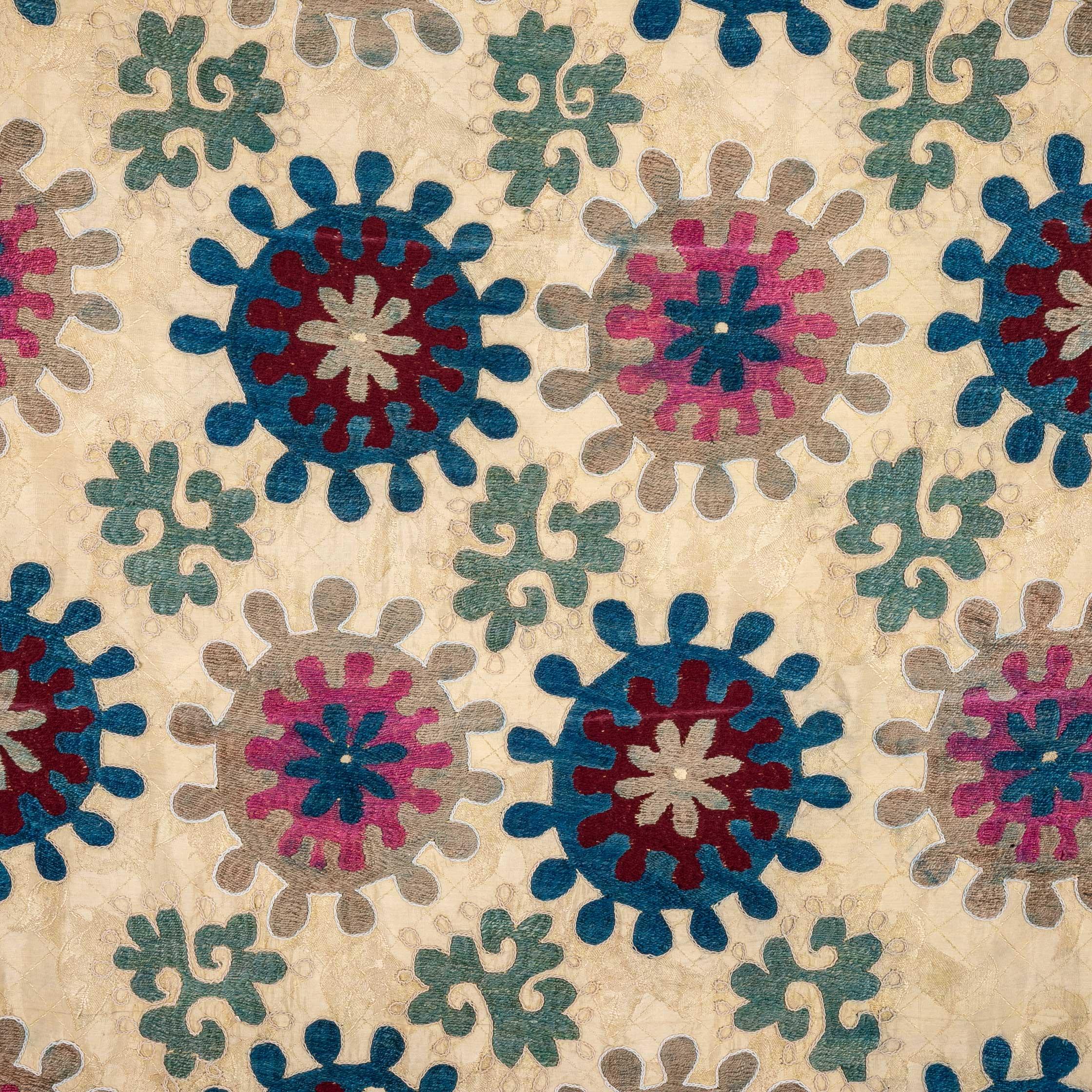 Uzbeko Suzani giallo di Samarcanda, Uzbekistan, anni '60-'70 in vendita