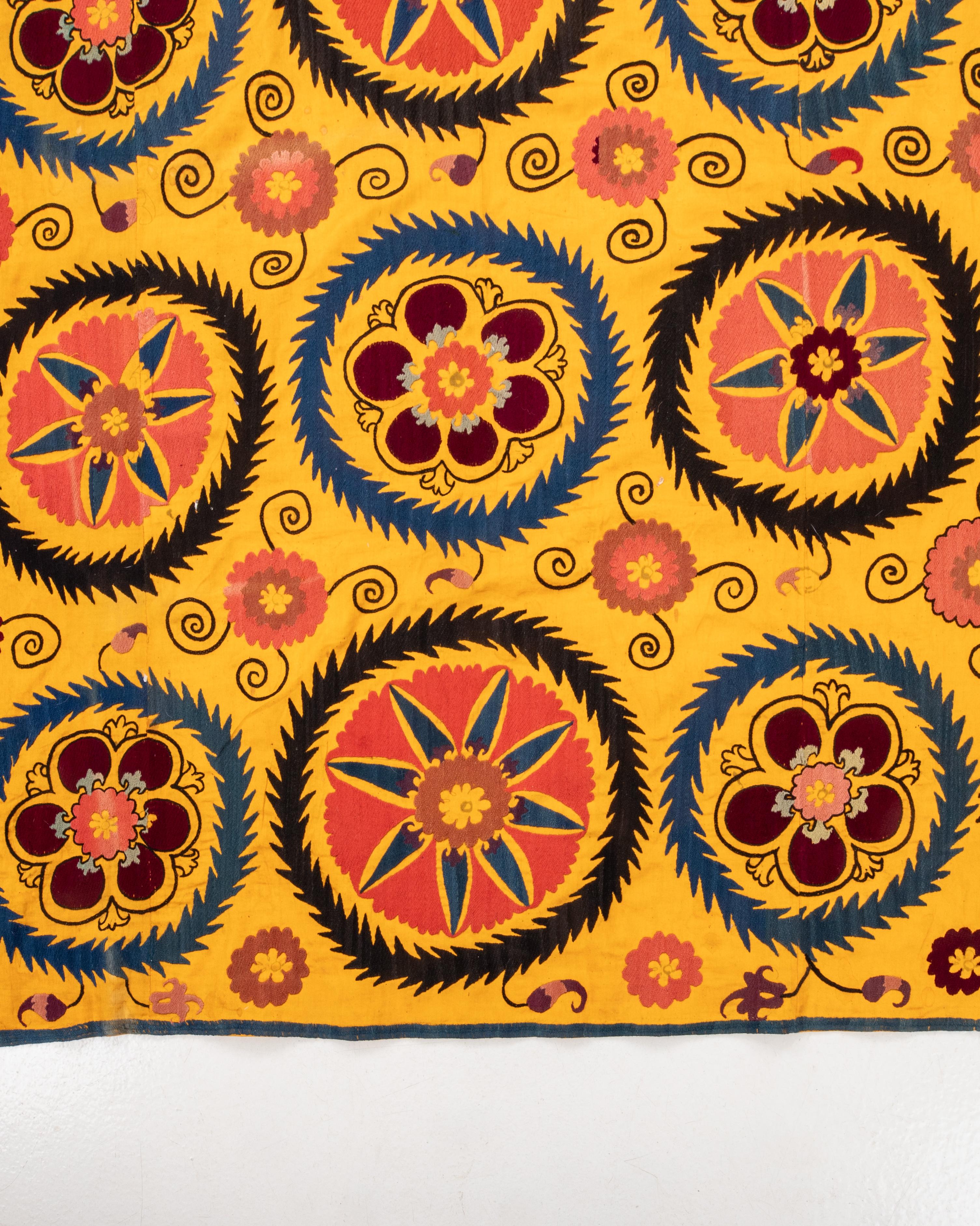 Uzbeko Suzani giallo, Samarcanda, Uzbekistan, 1900 in vendita
