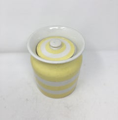 Yellow T. G. Green Cornishware Cannister with Lid
