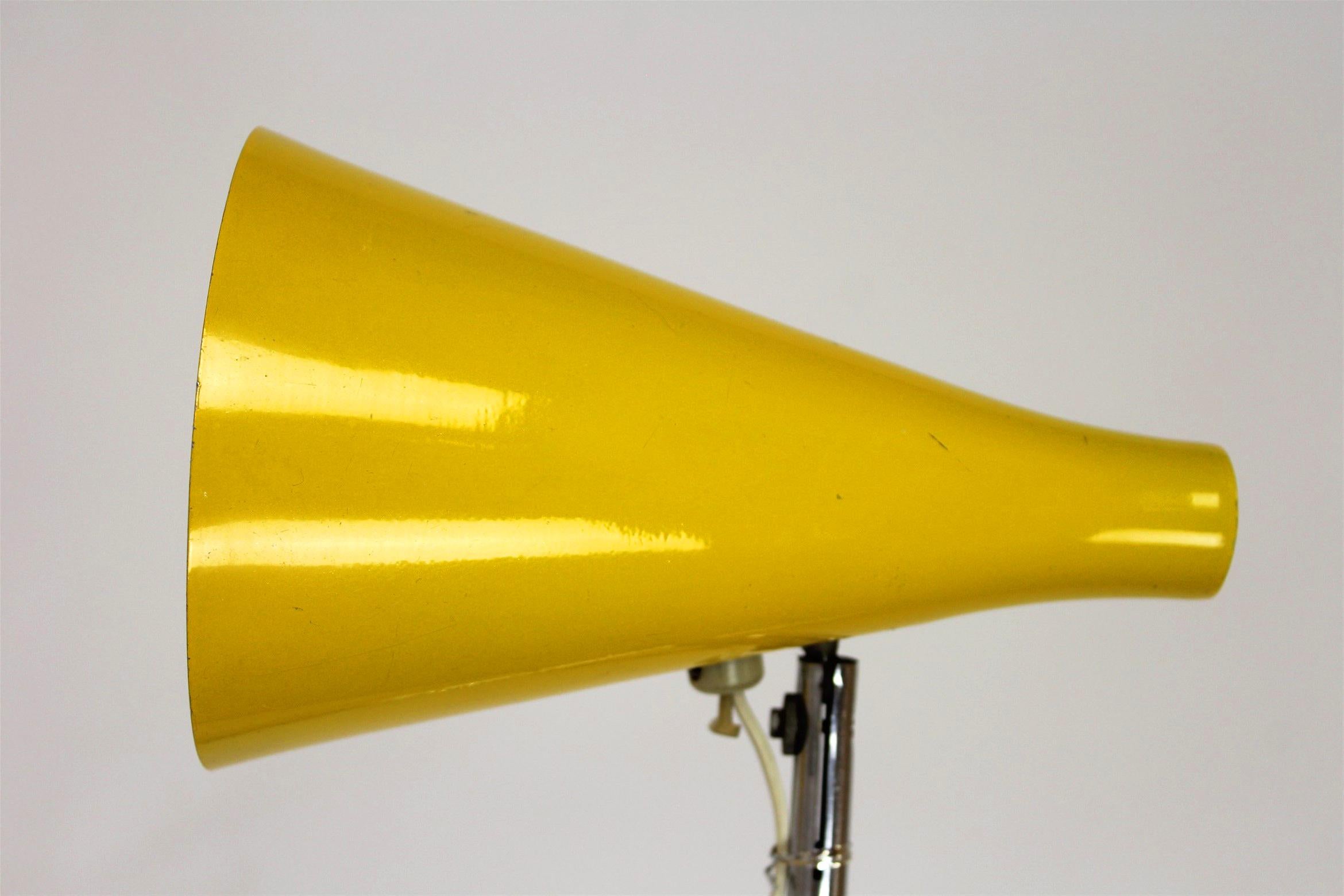 Yellow Table Lamp attributed to Josef Hurka, Lidokov, 1970s For Sale 1