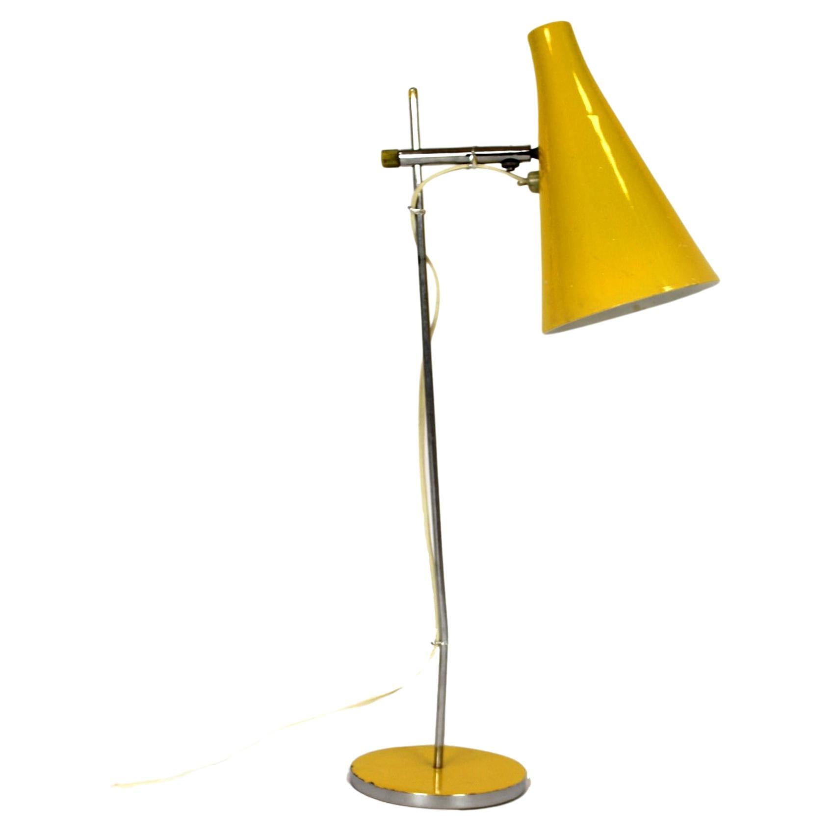 Lampe de table jaune attribuée à Josef Hurka, Lidokov, 1970 en vente