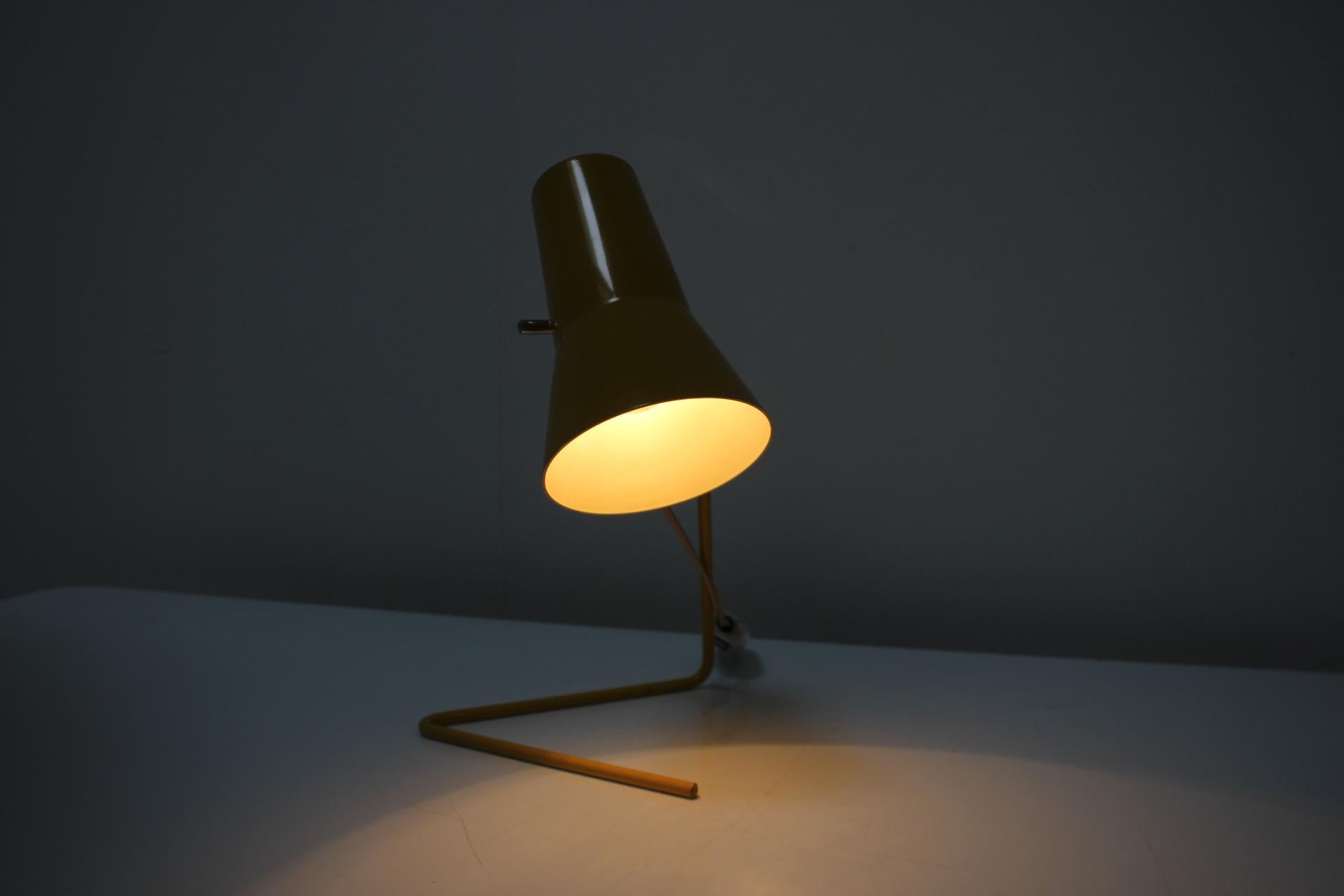 Yellow Table Lamp with Adjustable Shade by Hurka for Drupol, 1960s In Good Condition For Sale In Praha, CZ