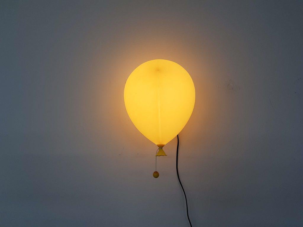 Mid-Century Modern Yellow Table, Wall or Ceiling Balloon Lamp by Yves Christin, Italy 1970s