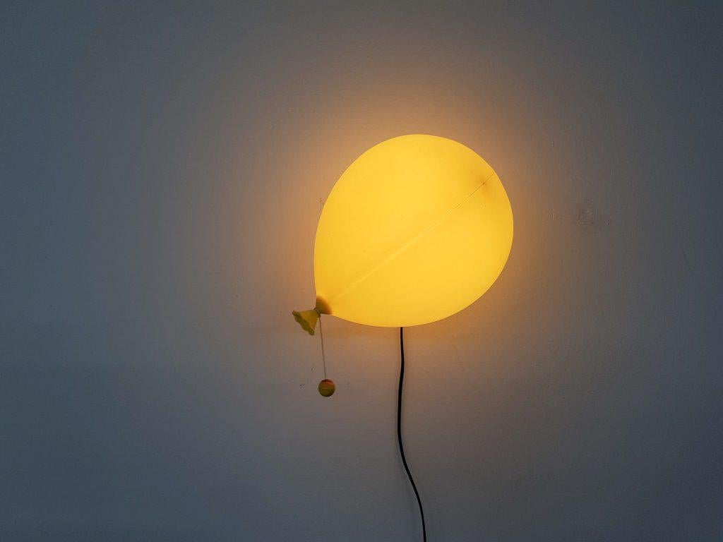 Italian Yellow Table, Wall or Ceiling Balloon Lamp by Yves Christin, Italy 1970s