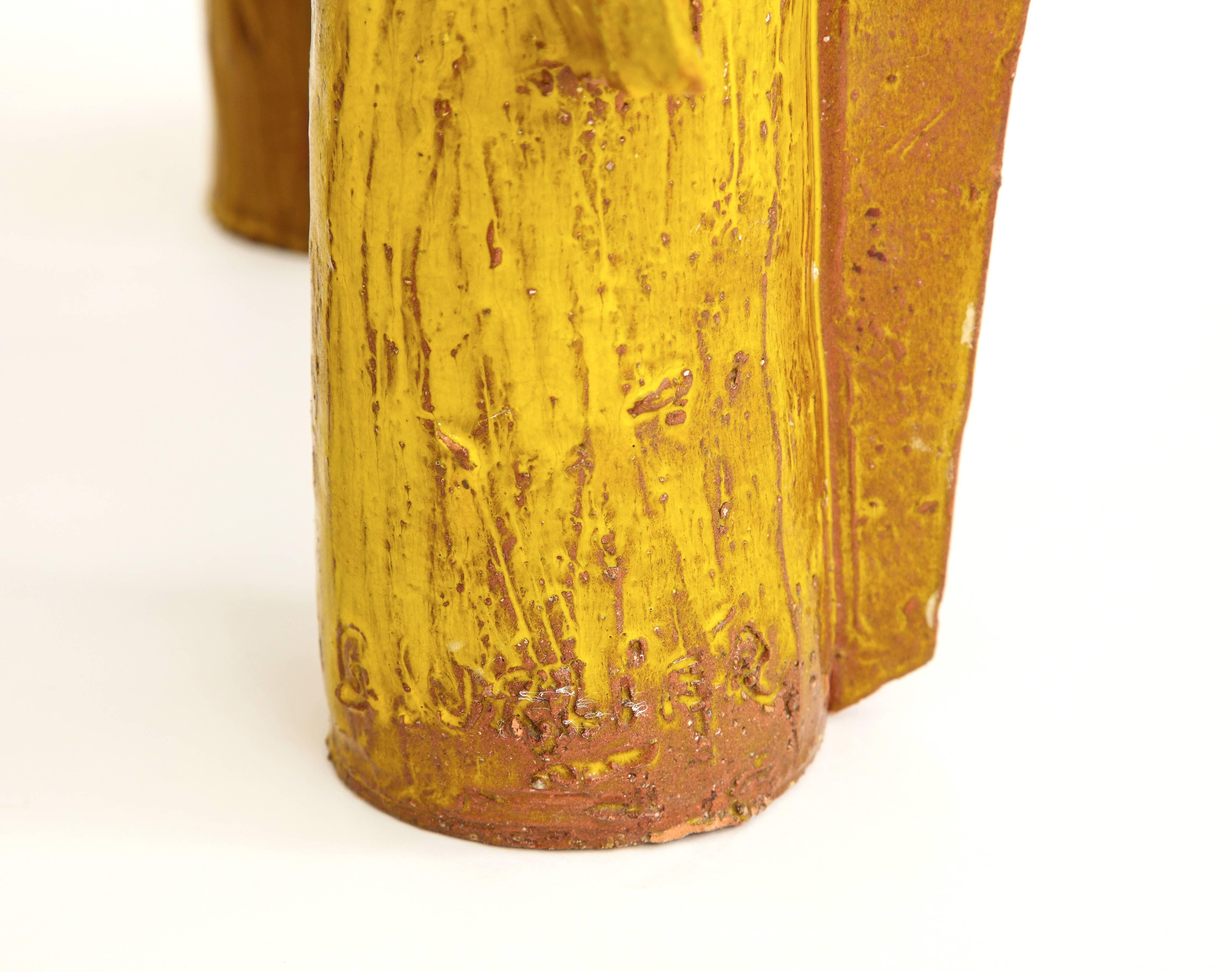 Yellow Ceramic Sculpture by French Architect 7