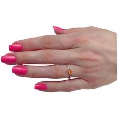 Anello in oro 14k con zaffiro giallo e arancione