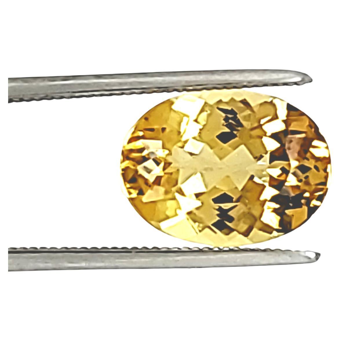 Yellow Topaz with Golden Hints, 2.93ct Oval - Brilliant! For Sale