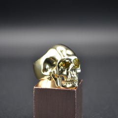 Yellow Tourmaline Skull Ring