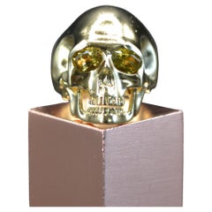 Yellow Tourmaline Skull Ring