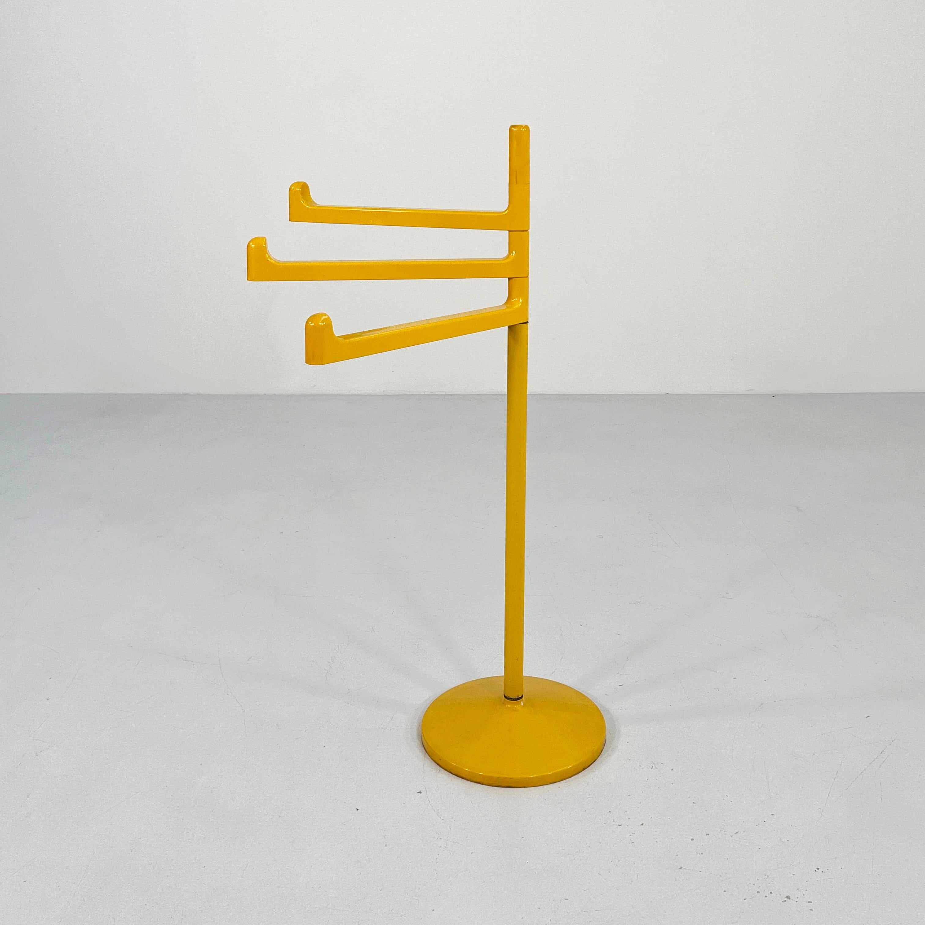 Mid-Century Modern Porte-serviettes jaune de Makio Hasuike pour Gedy, années 1970