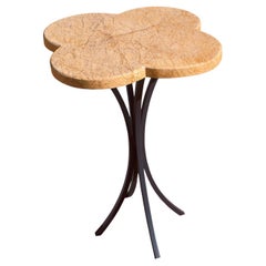 Gelber Triana-Marmor-Couchtisch mit Blumen-Couchtisch Mini