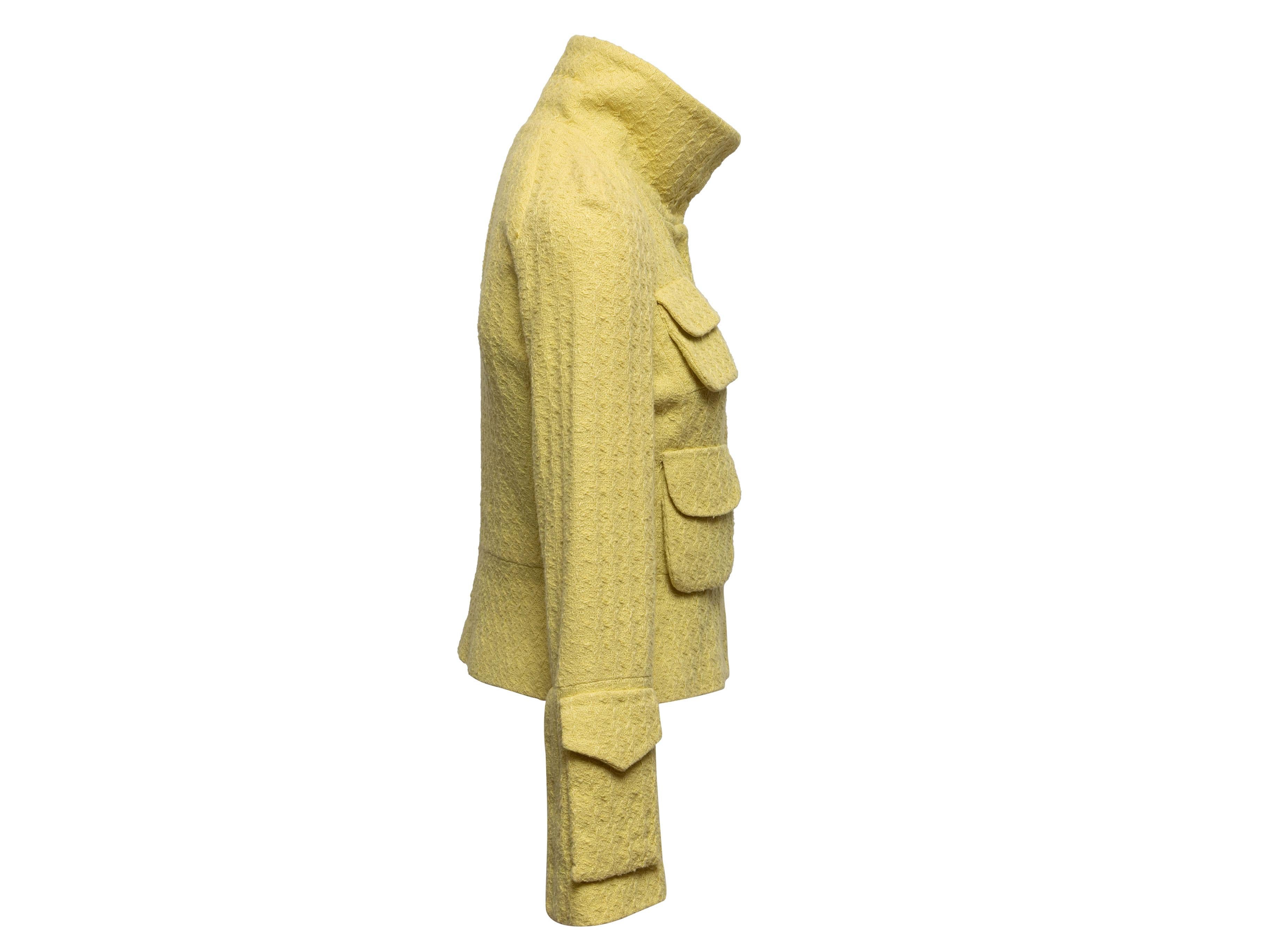 Veste cargo à col montant Tuleh jaune Taille US 4 Bon état - En vente à New York, NY