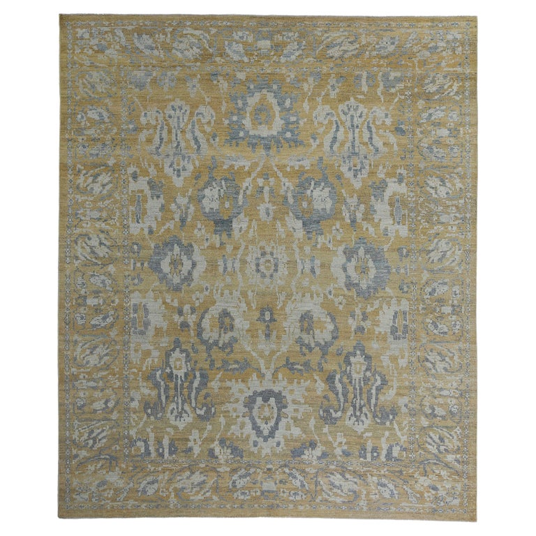 Yellow Turkish Sultanabad Rug For Sale at 1stDibs