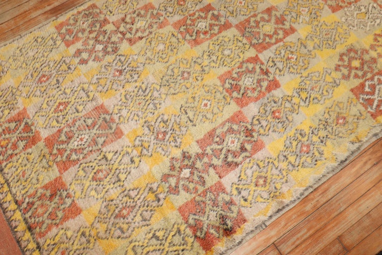 Yellow Turkish Tulu Shag Rug For Sale at 1stDibs