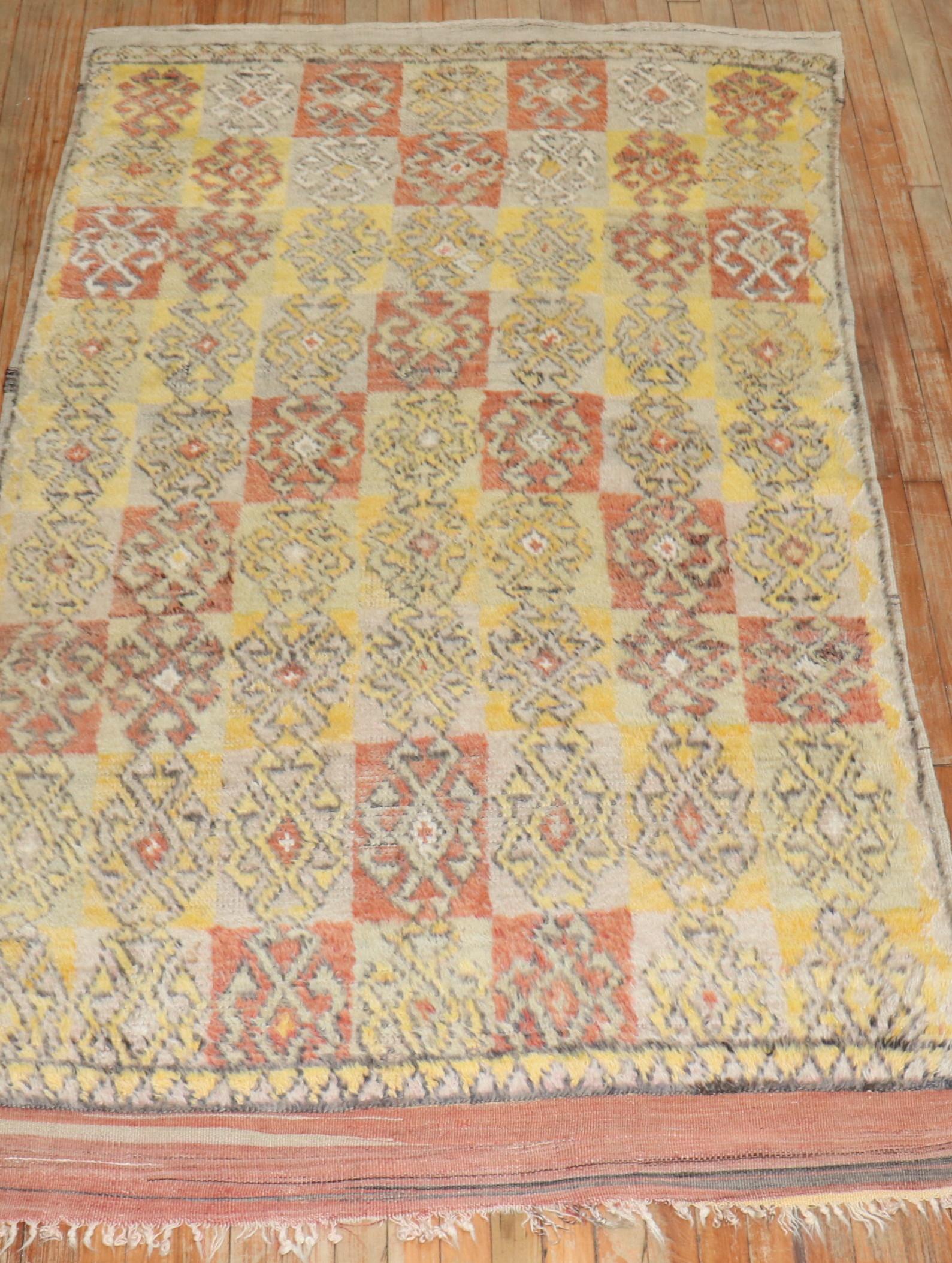 Yellow Turkish Tulu Shag Rug For Sale 4