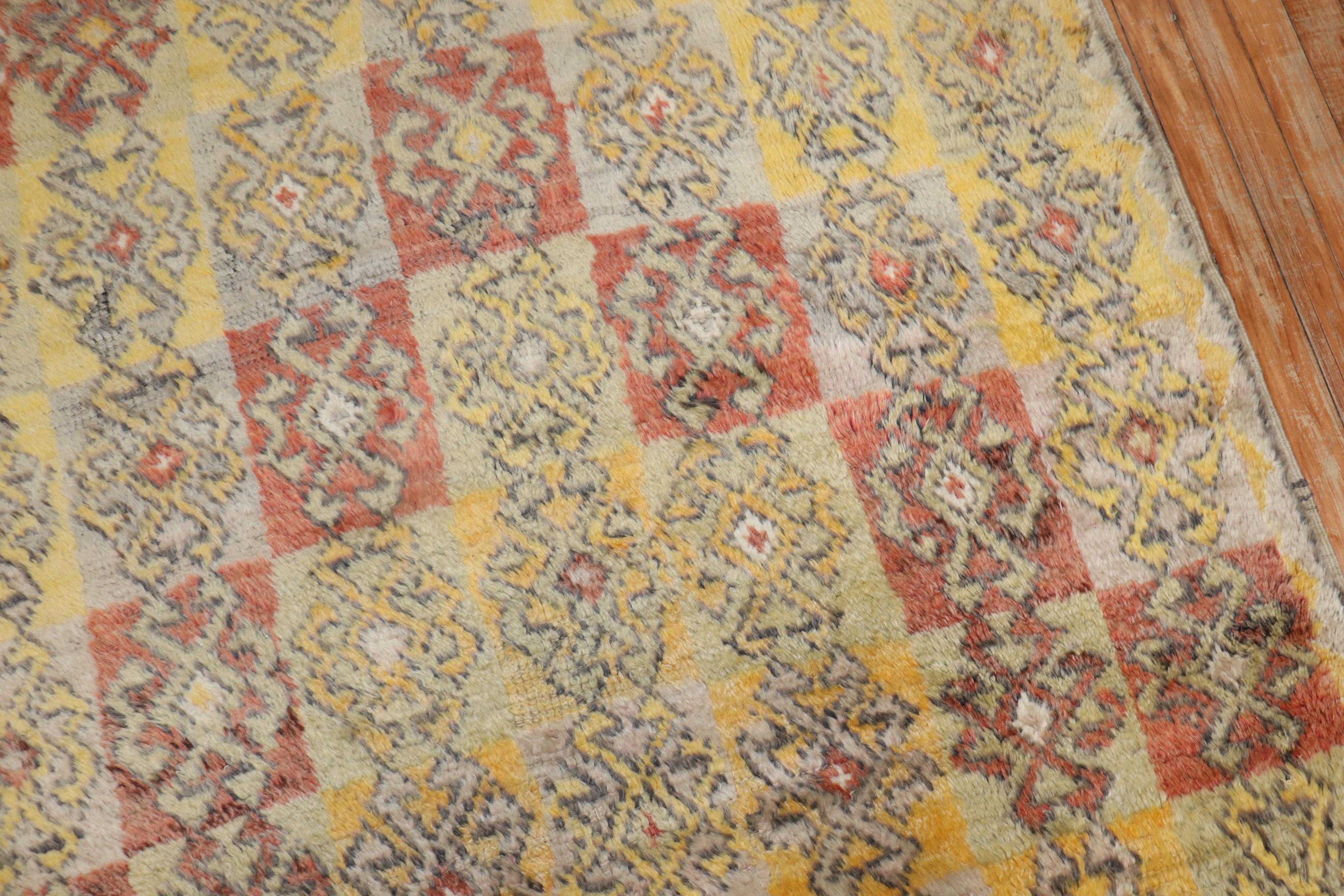 Hand-Knotted Yellow Turkish Tulu Shag Rug For Sale