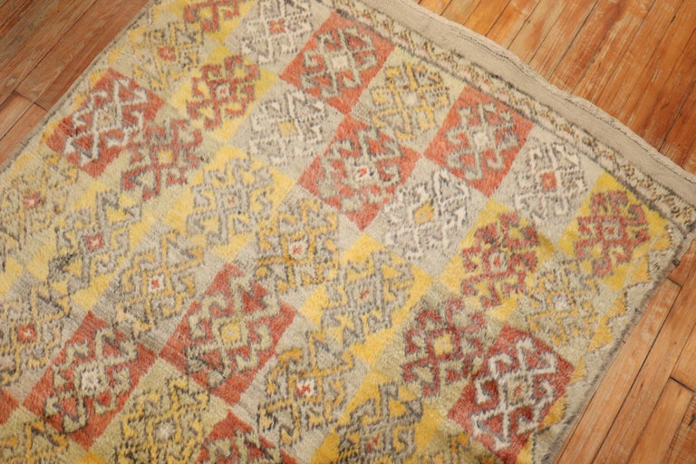 Yellow Turkish Tulu Shag Rug For Sale at 1stDibs