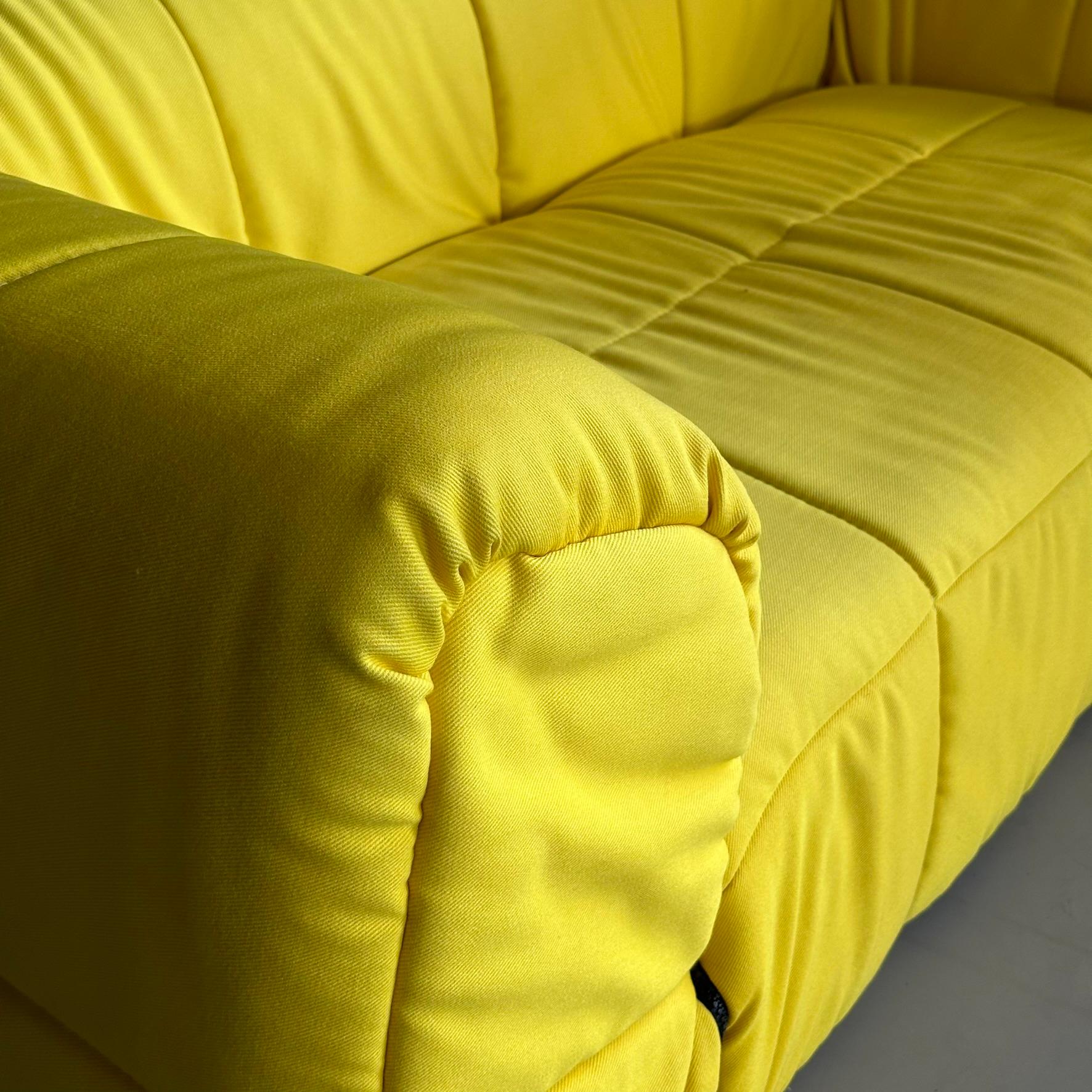 Late 20th Century Yellow two-seater sofa 'Strips' collection design by Cini Boeri for Arflex