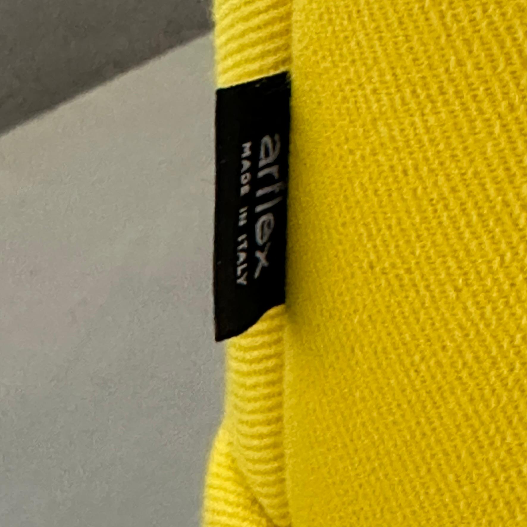 Fabric Yellow two-seater sofa 'Strips' collection design by Cini Boeri for Arflex