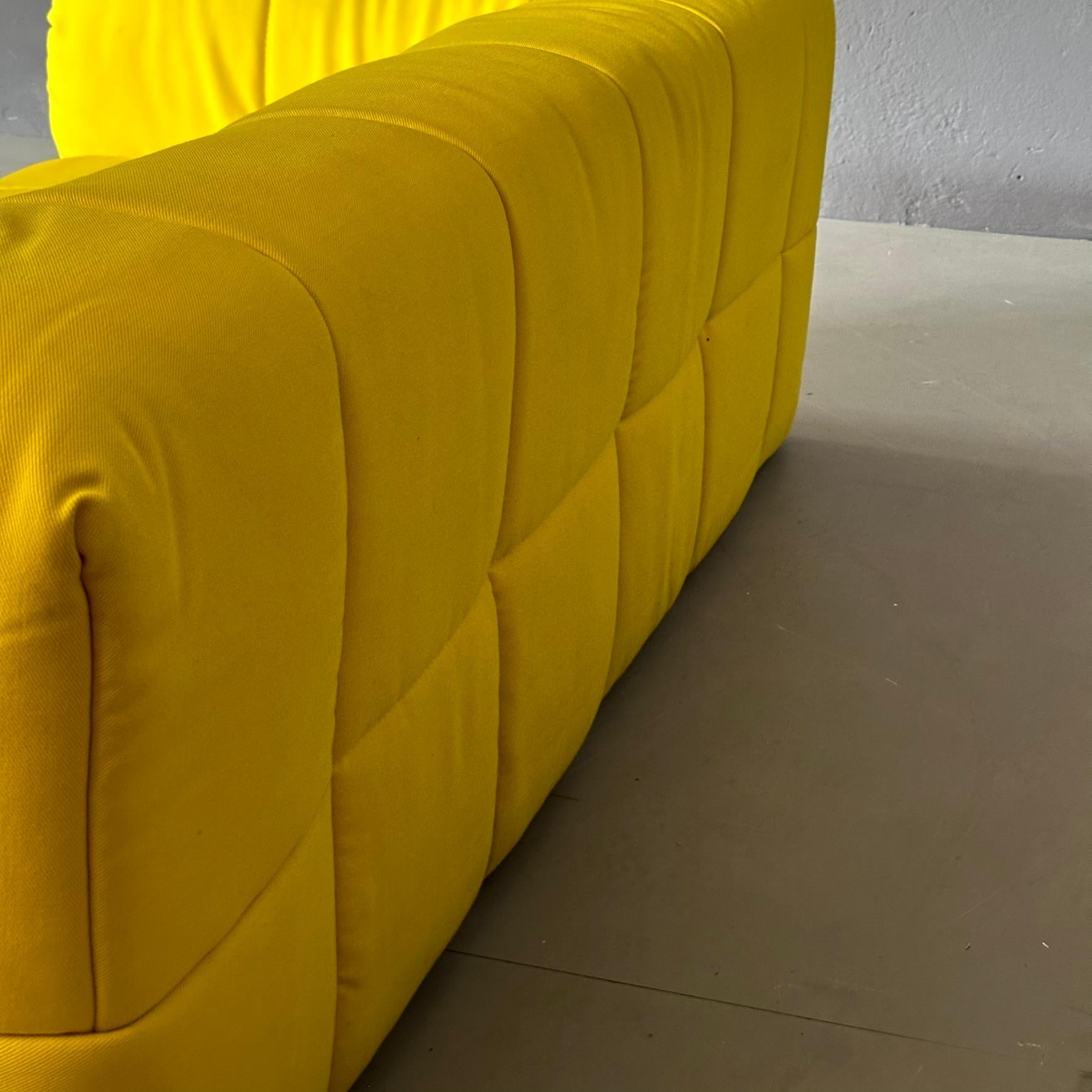 Yellow two-seater sofa 'Strips' collection design by Cini Boeri for Arflex 3