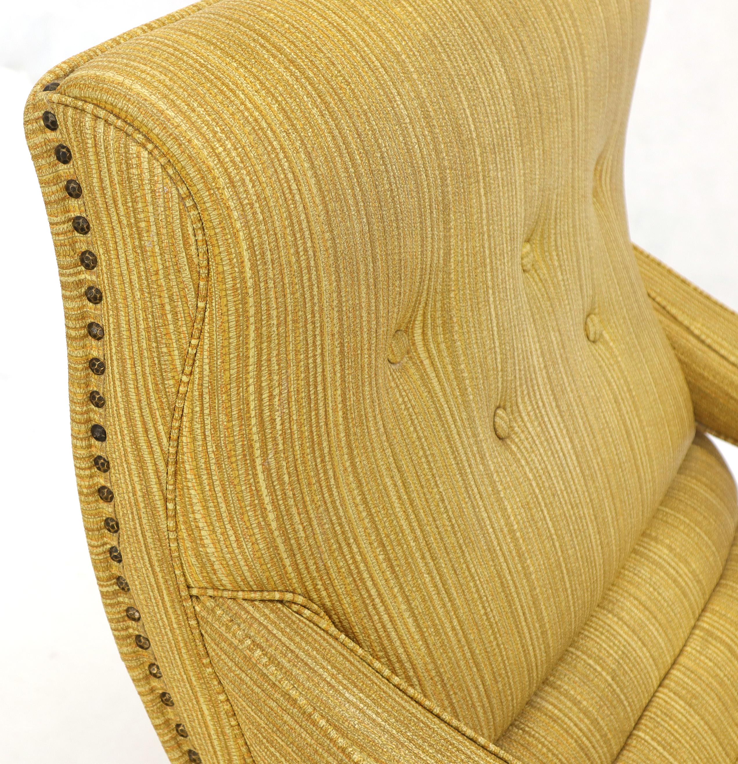 Yellow Upholstery Super Clean Original Condition Adjustable Lounge Chair 4