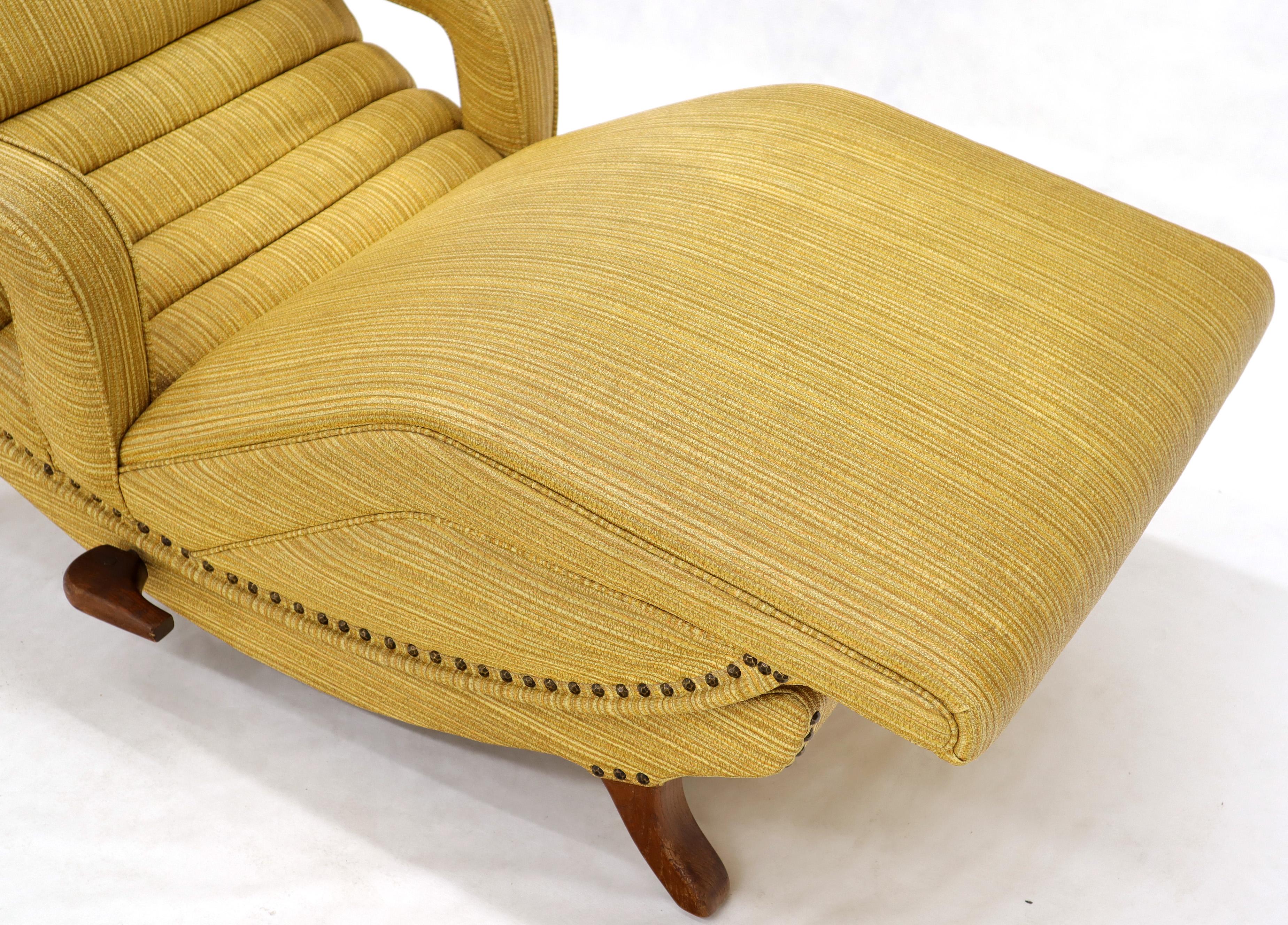 Yellow Upholstery Super Clean Original Condition Adjustable Lounge Chair 2