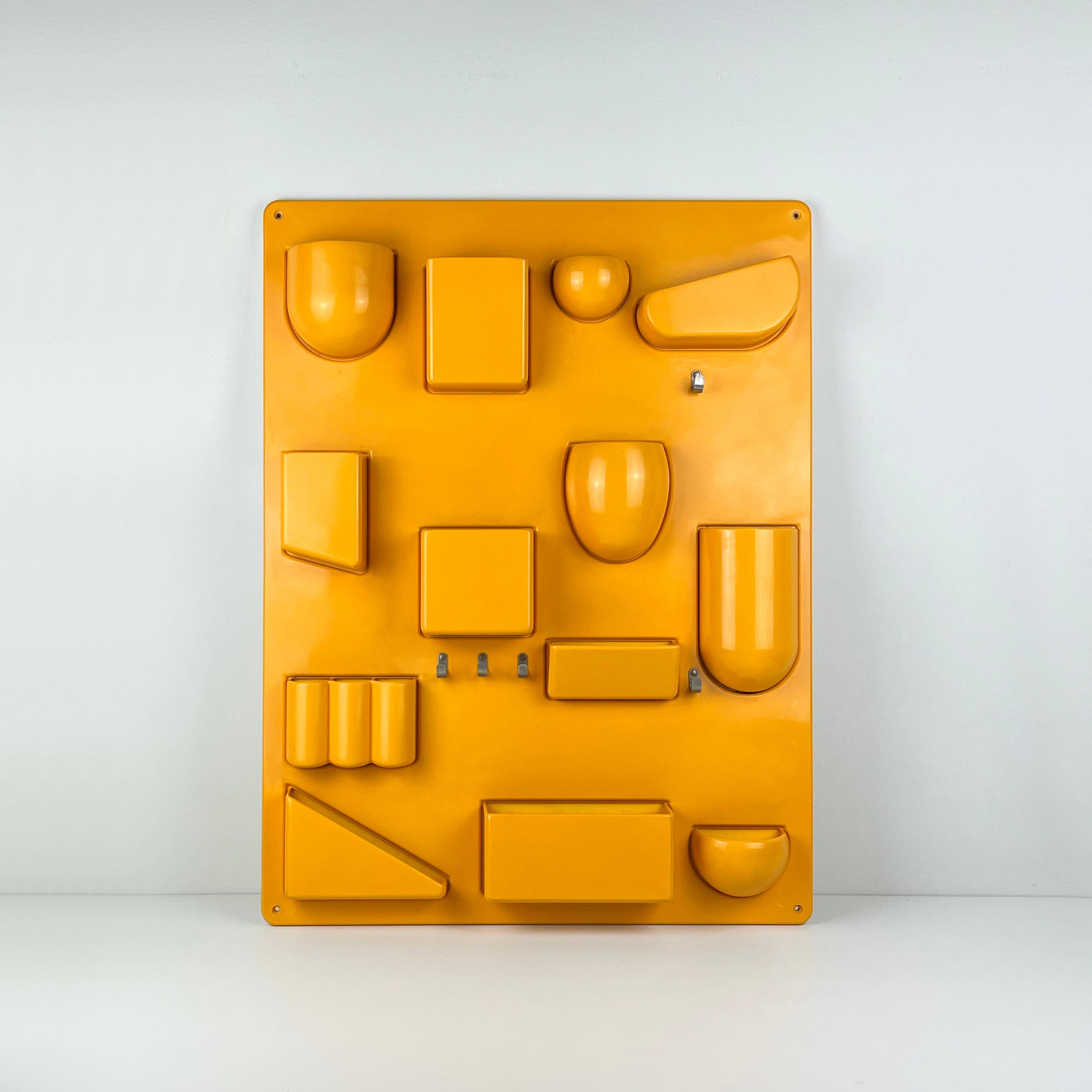 Yellow “Utensilo” Plastic Wall Storage Unit designed by Dorothee Maurer Becker for Design M, Germany, 1970s

This wonderful organizer can be surpridingly useful; whether it's your bustling kitchen, inspiring office, eclectic art studio, refreshing