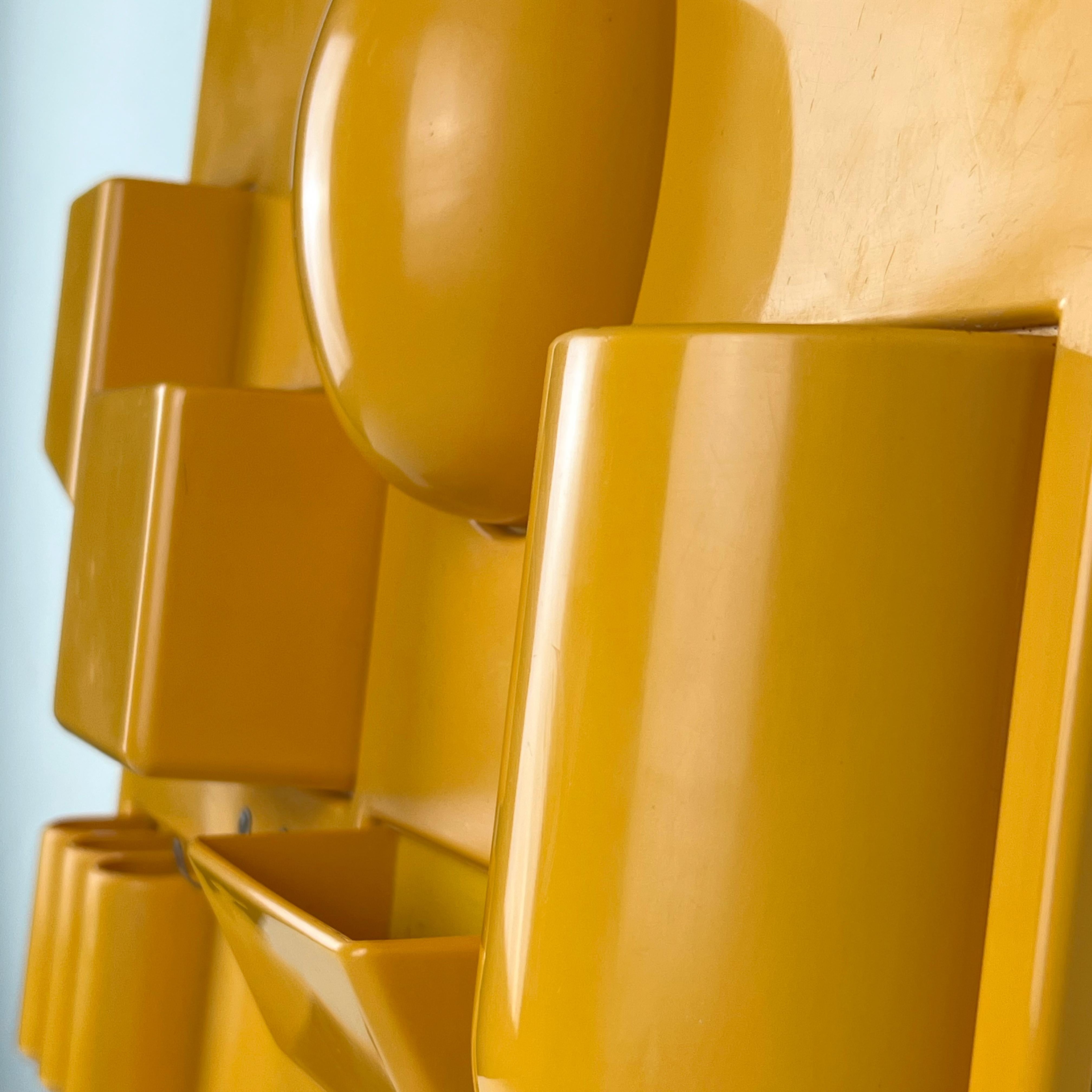 Yellow “Utensilo” Plastic Wall Storage Unit designed by Dorothee Maurer Becker  In Good Condition In Milano, IT