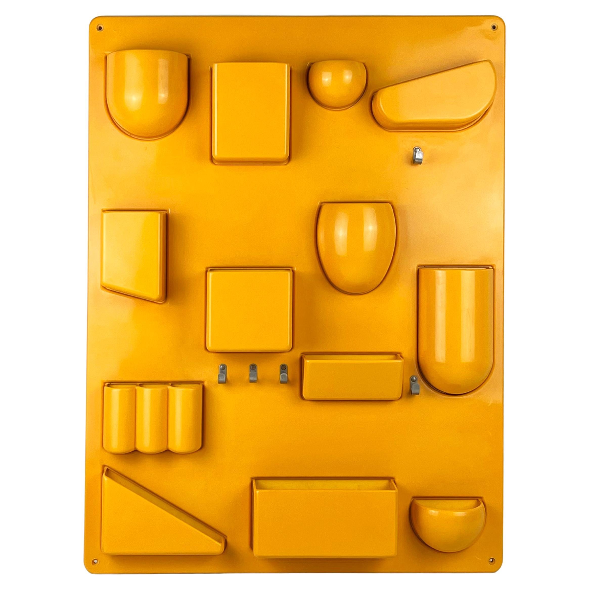 Yellow “Utensilo” Plastic Wall Storage Unit designed by Dorothee Maurer Becker 