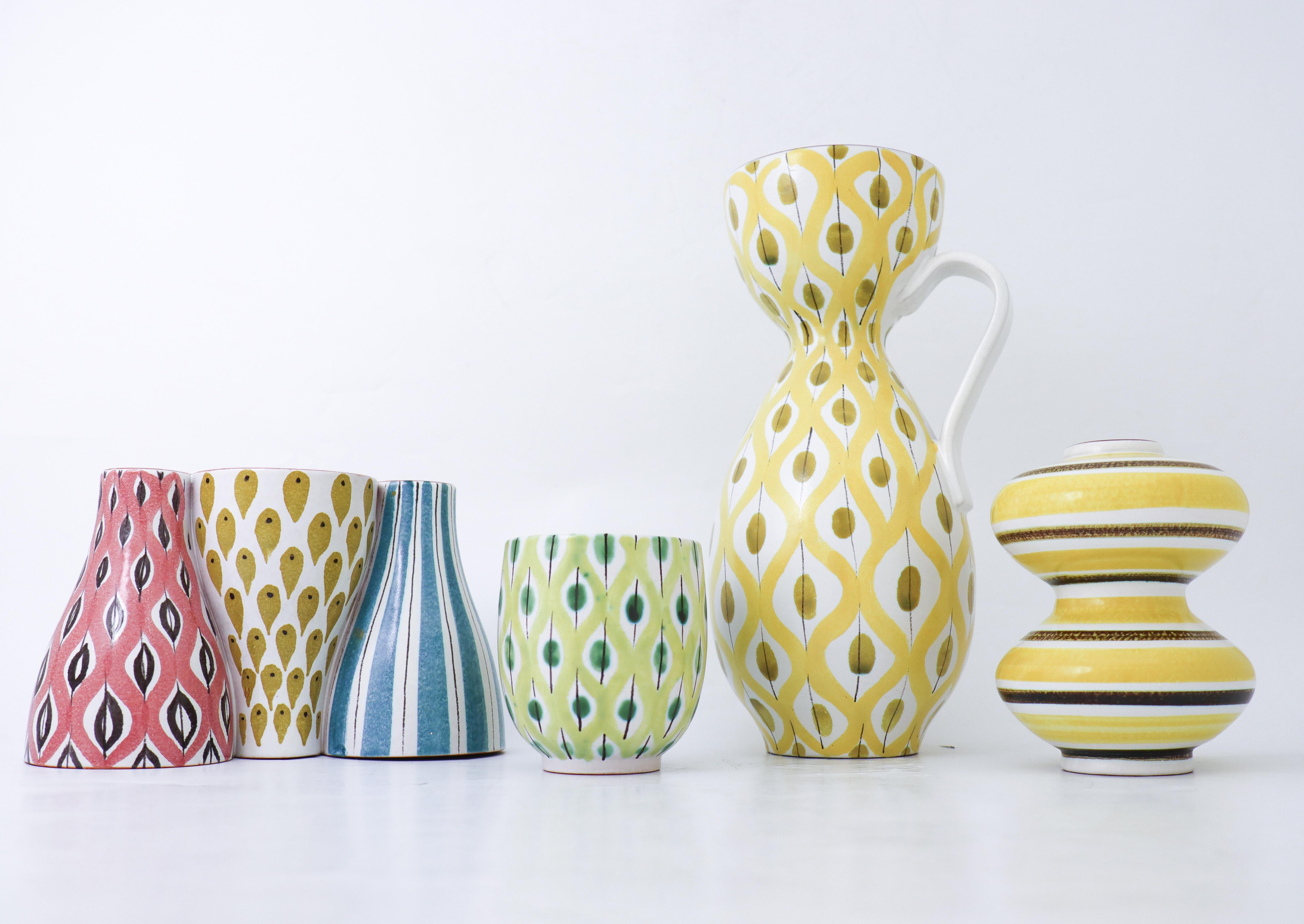 Yellow Vase Faience, Stig Lindberg, Gustavsbergs Studio - Mid-20th Century For Sale 4