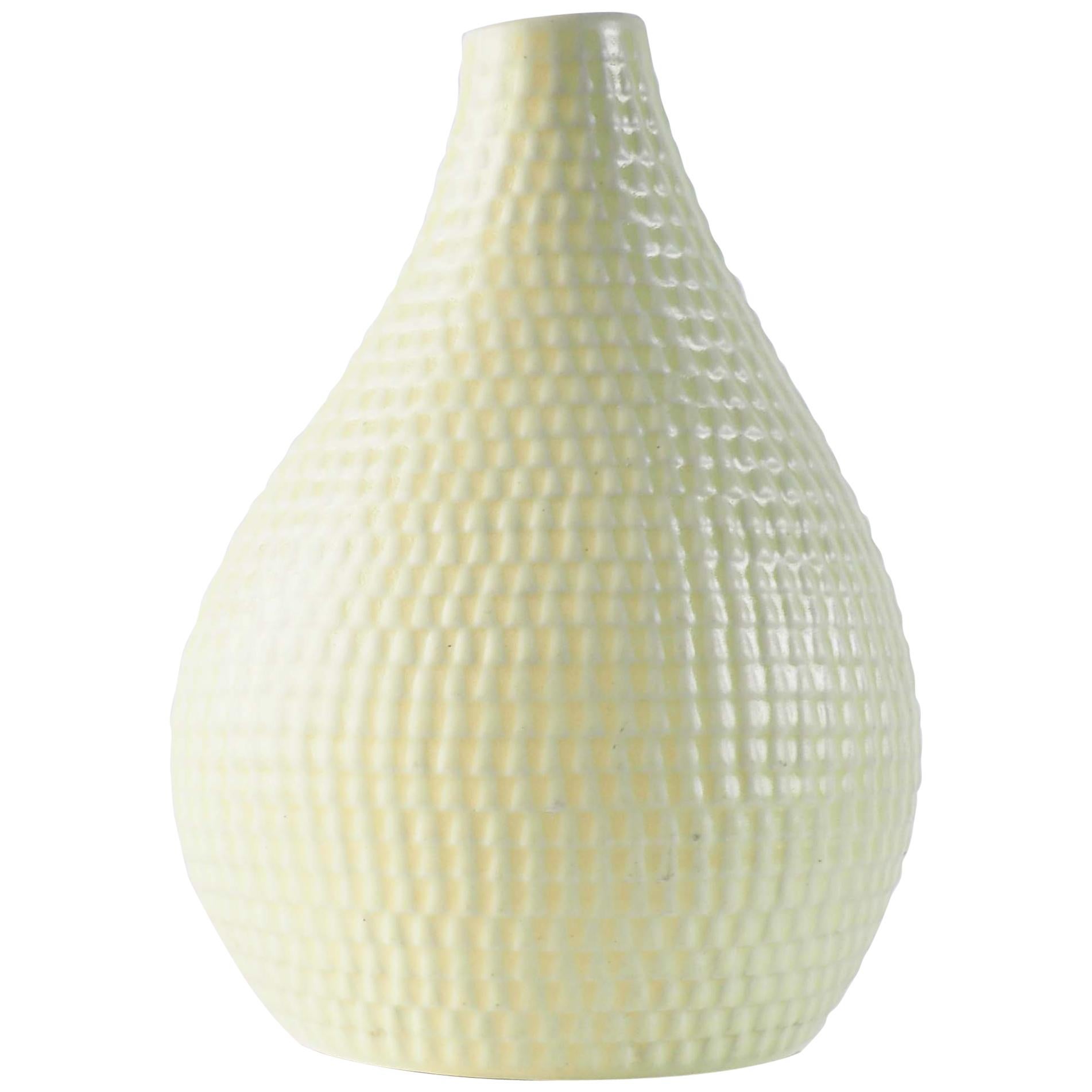Gelbe Vase aus der Reptilserie von Stig Lindberg, Gustavsberg, Schweden