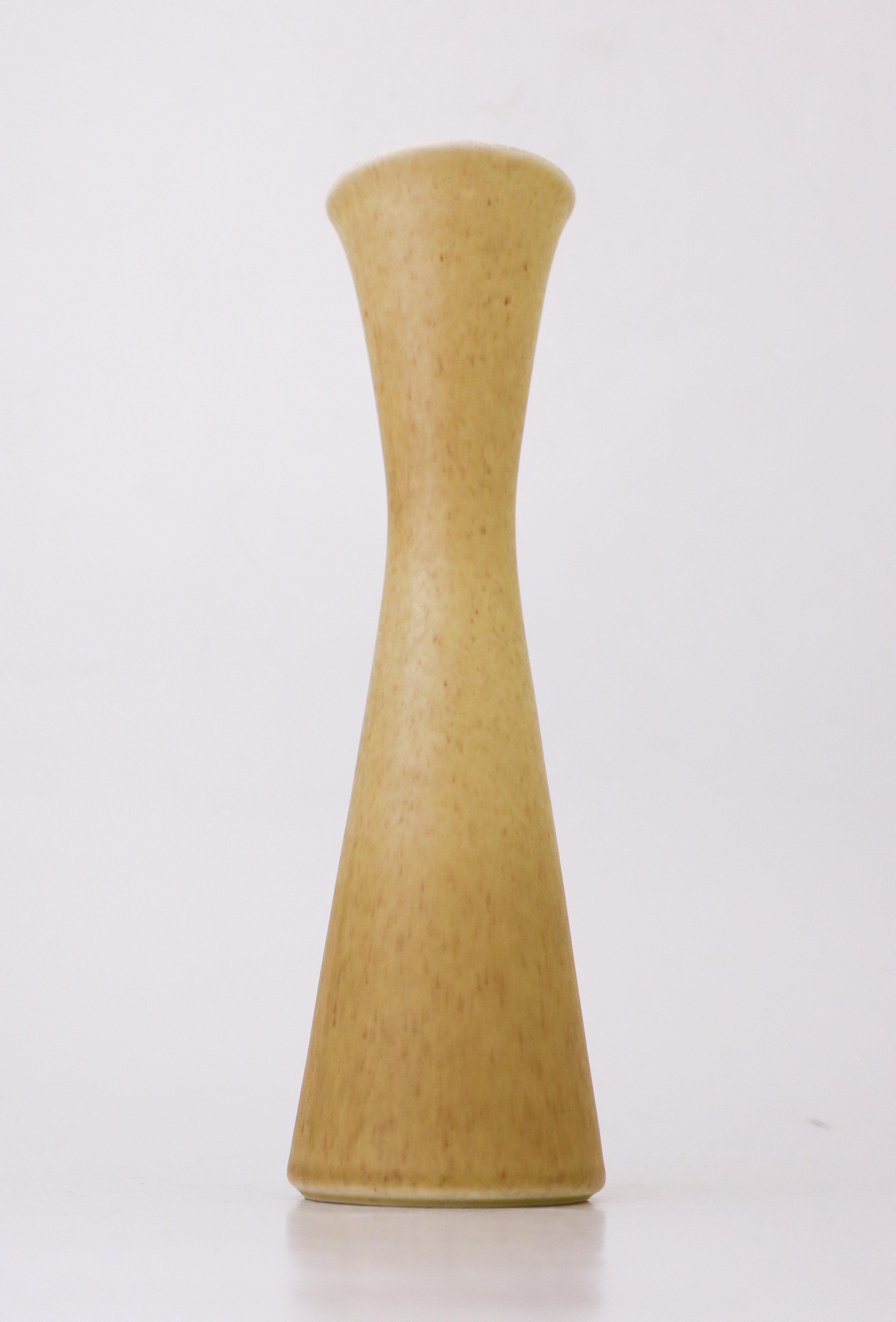 Glazed Yellow Vase, Gunnar Nylund, Rörstrand, Scandinavian Midcentury Vintage For Sale