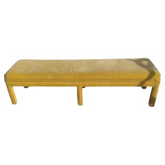 Yellow Velour Parsons Style Bench