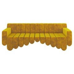 Yellow Velvet Contemporary Art Deco Sofa