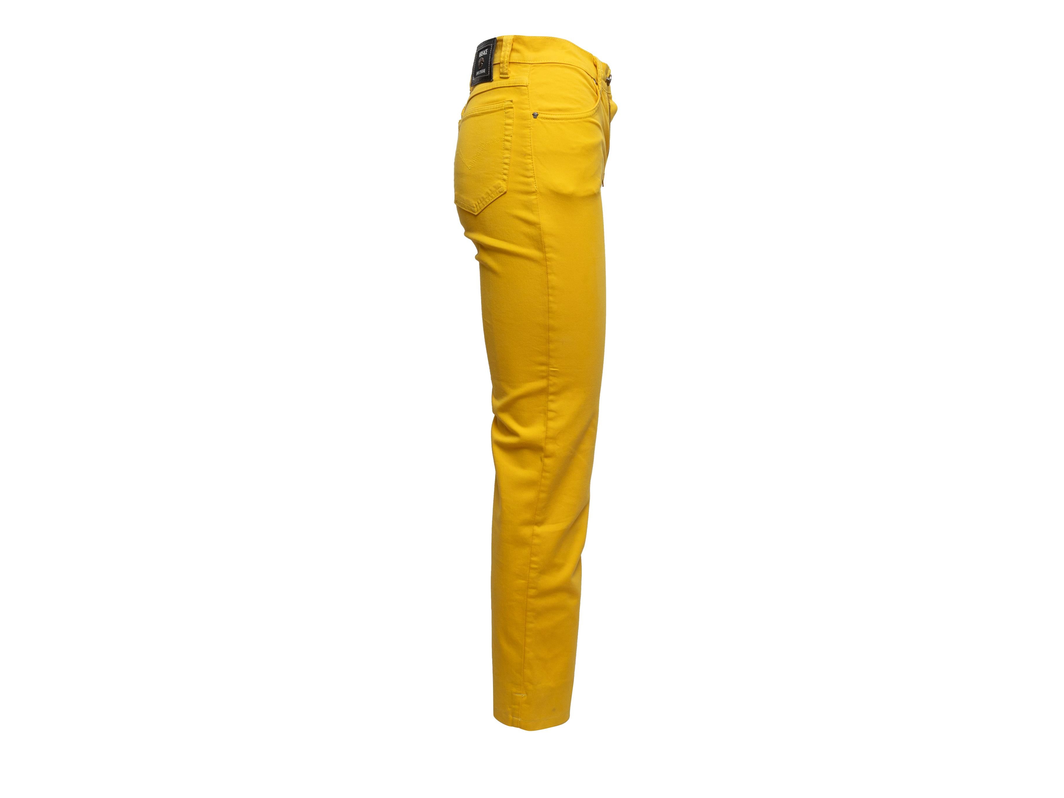 Gelbe Versace Jeans Couture-Hose mit Skinny-Leg Damen