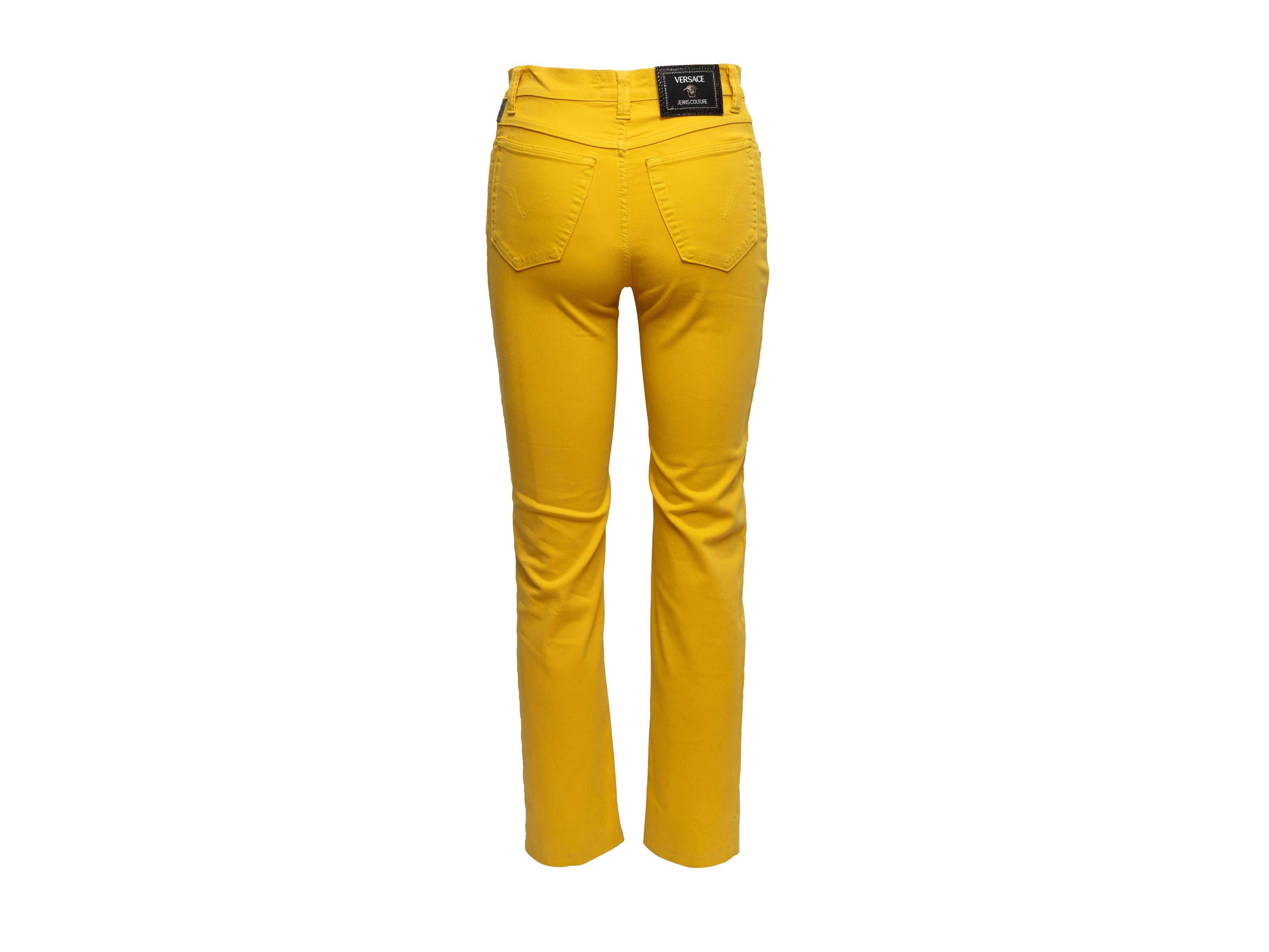 Gelbe Versace Jeans Couture-Hose mit Skinny-Leg 1