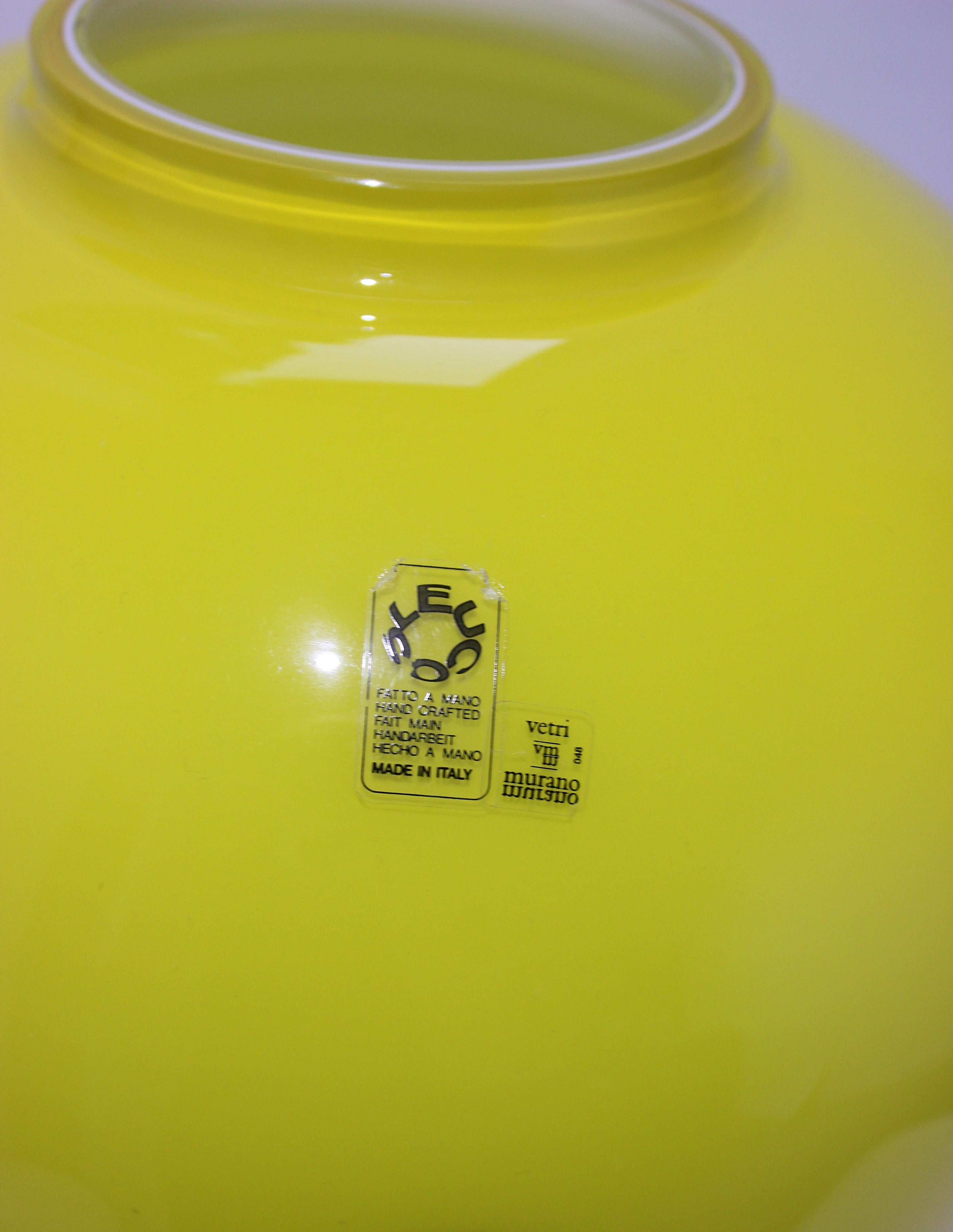 Yellow Vetri Murano Glass Vase 5