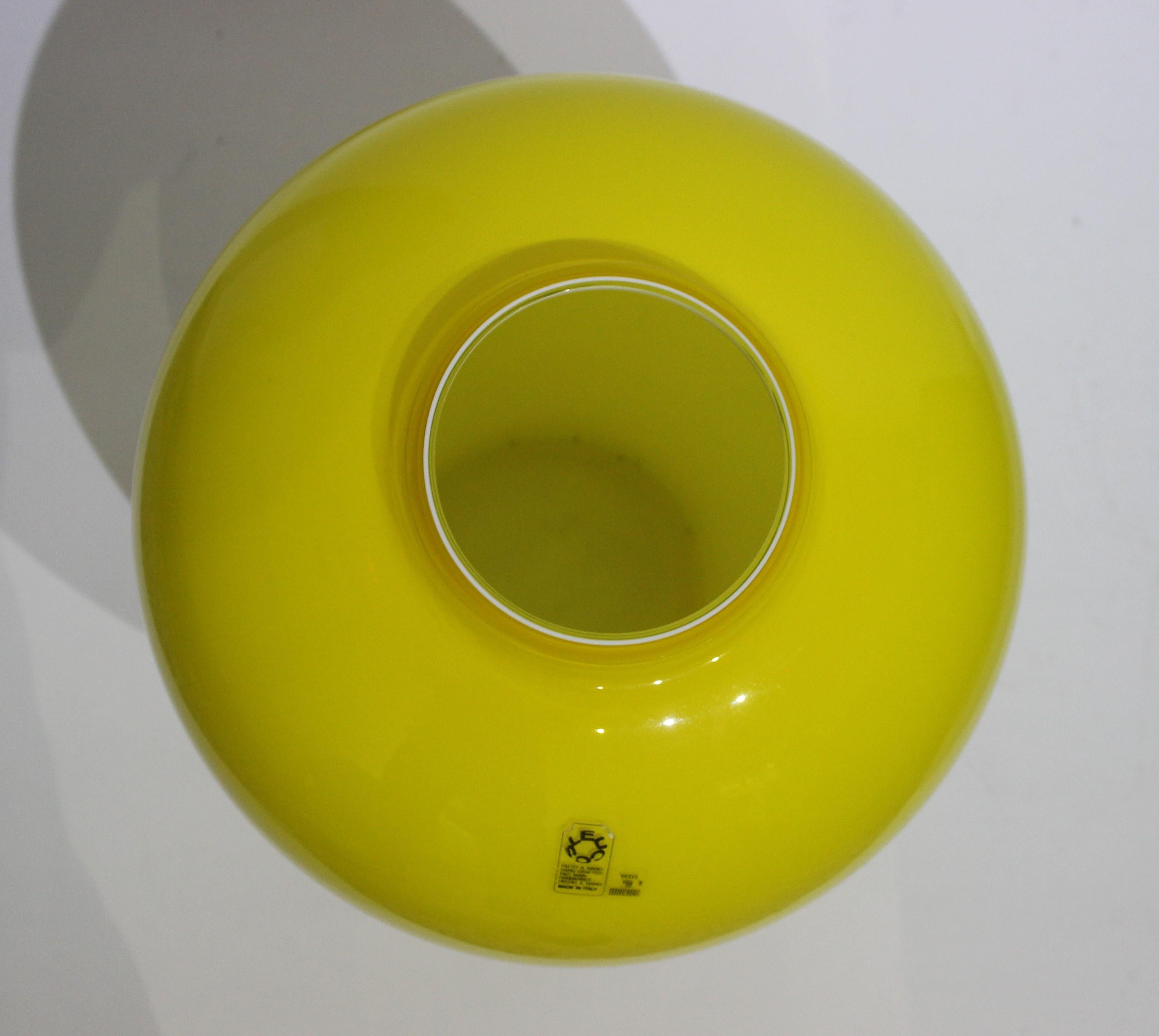 Yellow Vetri Murano Glass Vase 6